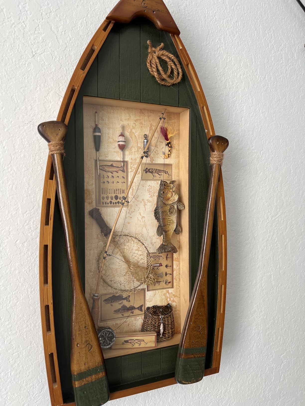 Hobby Lobby Wooden Fishing Boat Shadow Box Wall Decor | 25