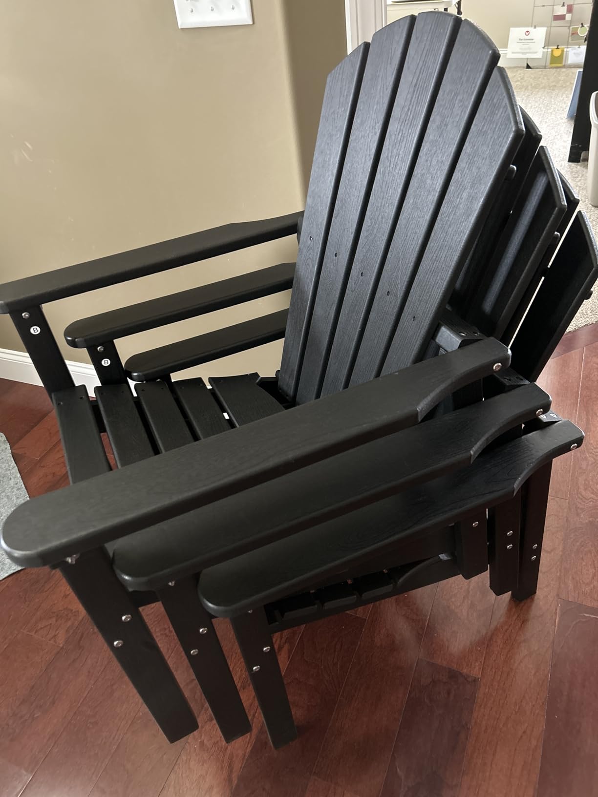 Stackable Adirondack Chairs Set of 4, Compact HDPE, Coffee | nevilywood 26.3