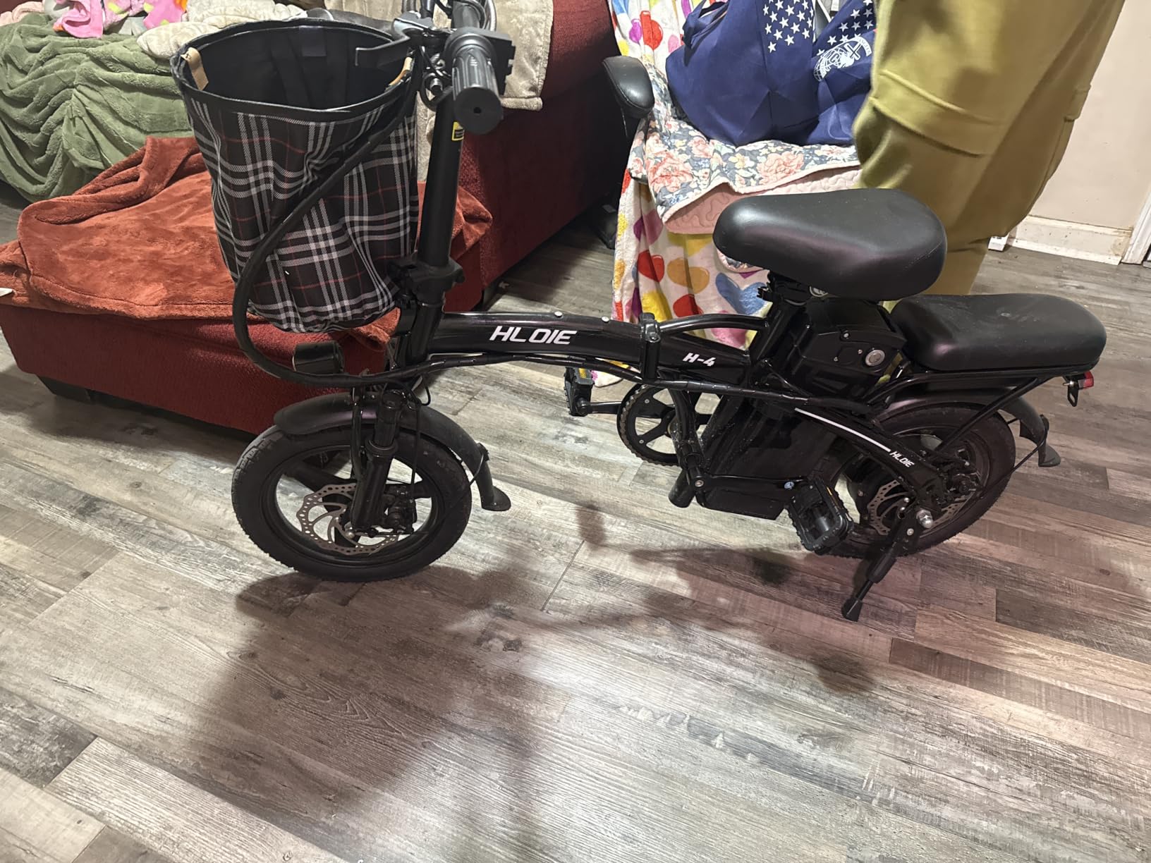 HLOIE Folding Electric Bike for Adults, Peak 750W Motor, 20MPH Max Speed Foldable Electric Bicycles, 14
