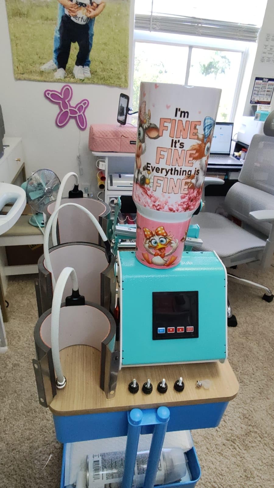 ColorSub Tumbler Heat Press Machine - 40 OZ Mug Press Sublimation Machine | Tumbler Press for Sublimation Blanks Straight Tumblers Mugs Cups Water Bottles Printing Teal customer photo 1