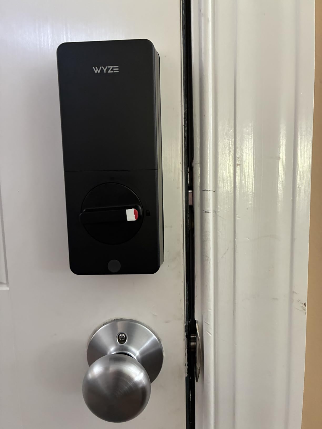 Wyze Auto-Lock Bolt v2, Fingerprint Keyless Entry Smart Lock, AI Learning Scanner with Wi-Fi Front Door Lock Deadbolt, Auto-Lock, 8 Months Battery, BHMA2, IP53, Anti-Peep Keypad, Backup Keys customer photo 1