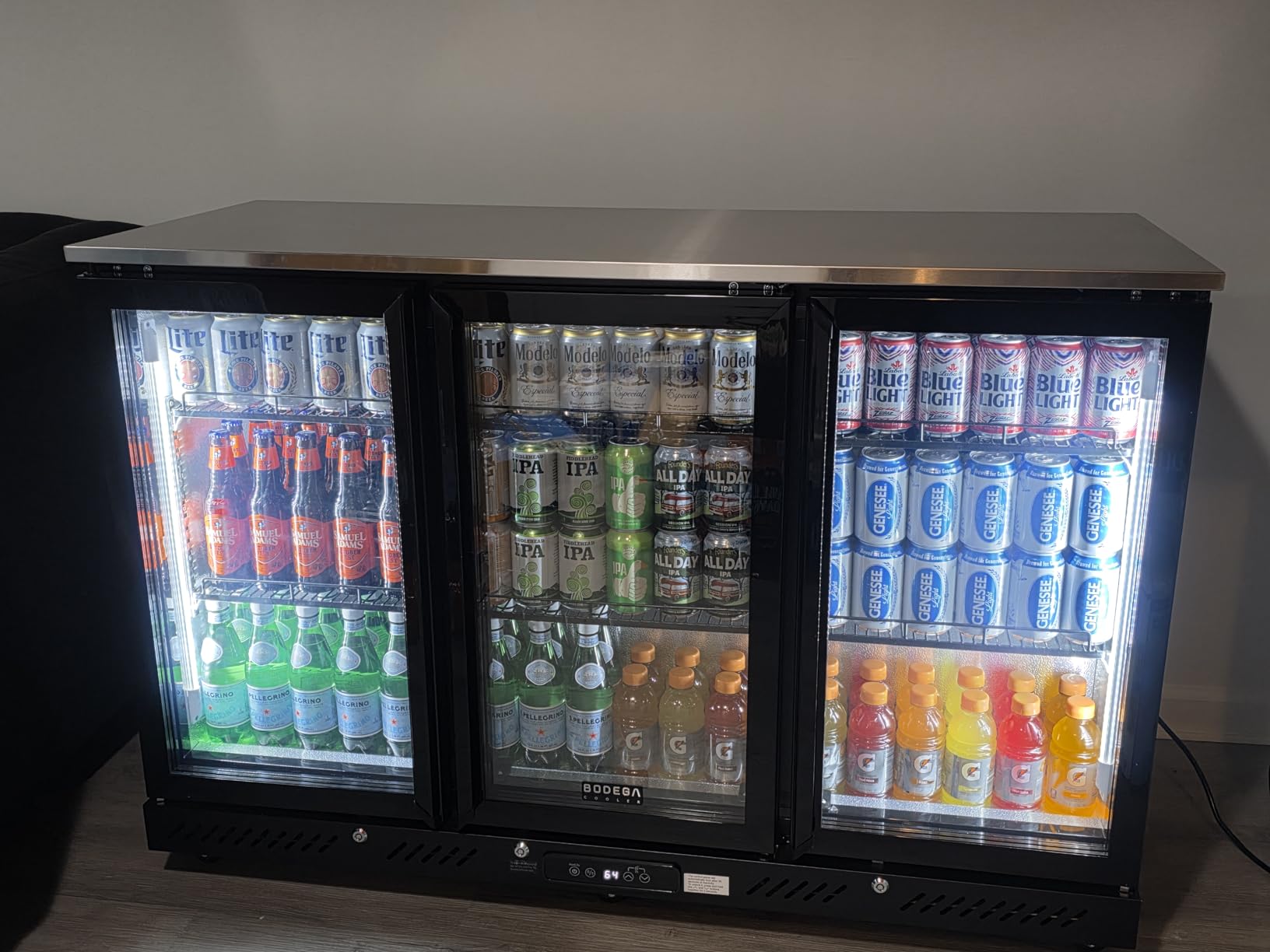 BODEGA BODEGACOOLER Back Bar Cooler With 2 Glass Doors, 7.4 Cu.Ft Stainless Steel Commercial Back Bar Fridge with LED Lighting, Counter Height Bar Beverage Cooler for Beer, Soda Drinks, Wine customer photo 2
