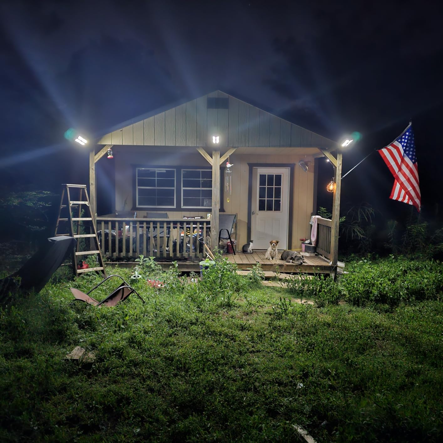 4-Pack Solar Street Lights Outdoor, 13000LM 6500K Waterproof LED Solar Flood Lights with Motion Sensor, Dusk to Dawn Solar-Powered Light for Outside, Security Lights for Parking Lot Yard Driveway customer photo 2