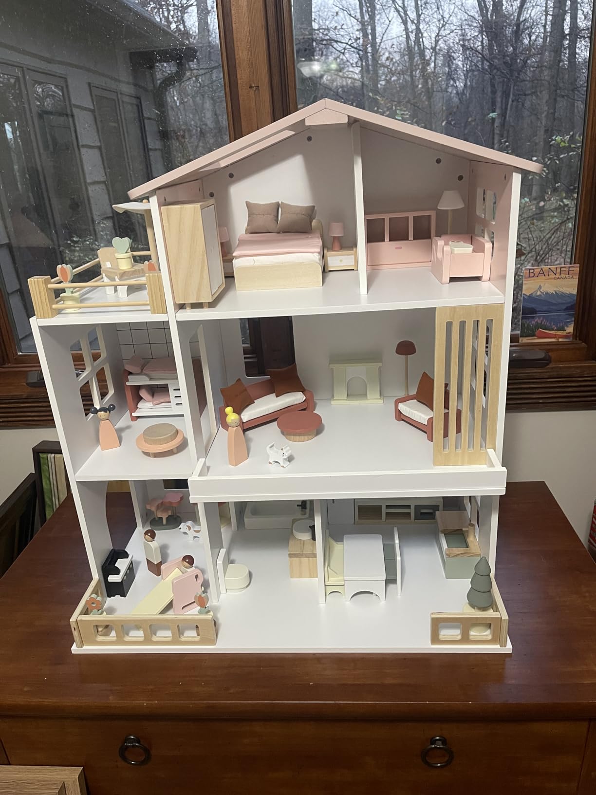 Wooden Doll House, Toddlers Dollhouse for Kids 3+ Year, 8 Rooms Play House | Fabuday Modern DIY Pretend Large House Toy Playset, 81Pcs Accessories Furniture, Dolls & Pets, Gift for Girls 5 6 8 12 customer photo 2