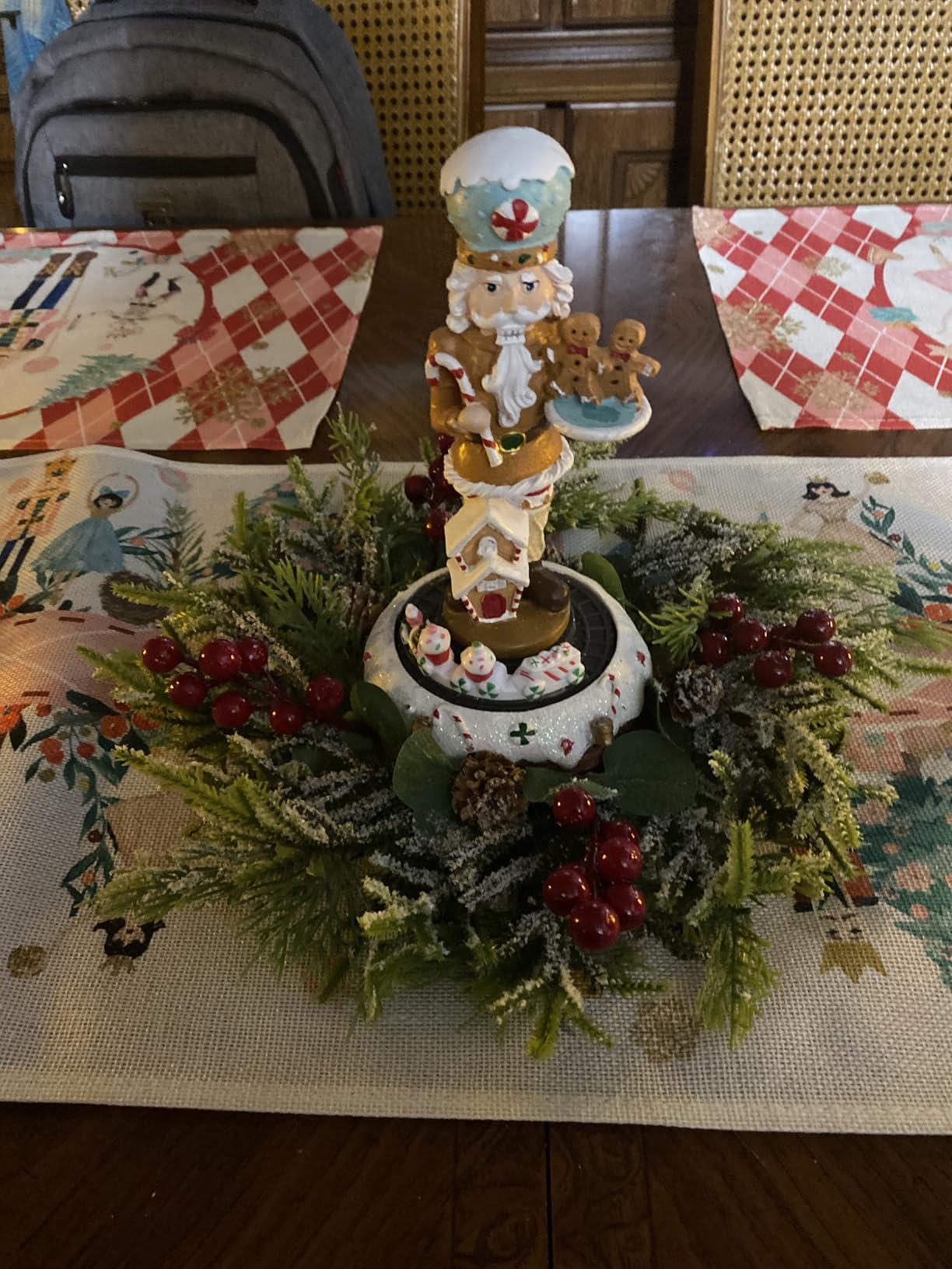 Animated Musical Christmas Decorations with Rotating Train - 10.5