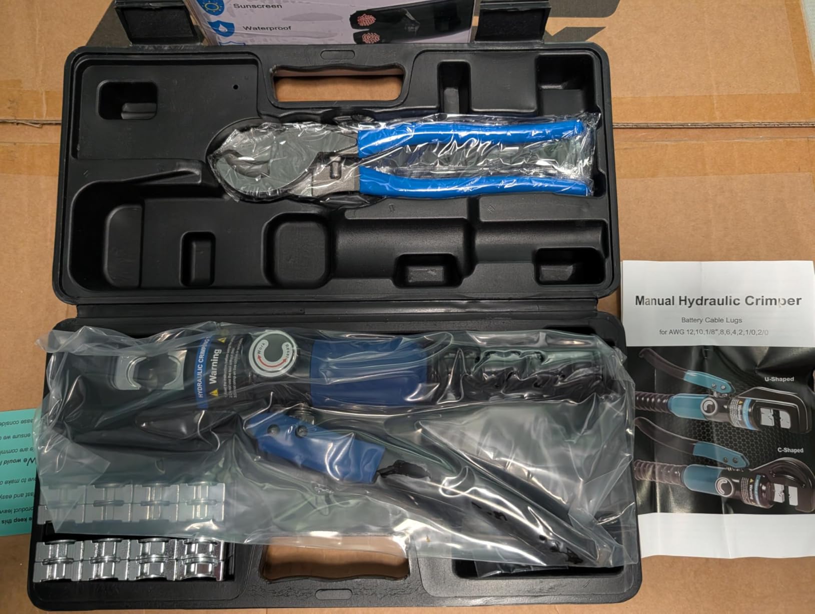 Solsop Hydraulic Crimping Tool 10 Ton with 9 Hex-Dies, 12-2/0 AWG | Battery Cable Crimper with Cable Cutter for Copper, Aluminum Cable Lugs customer photo 2