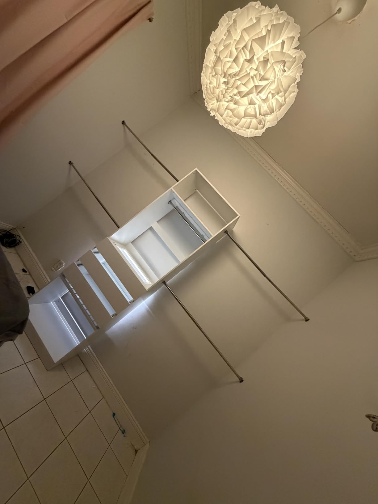 Closet System, 4-8FT Closet Organizer with 3 Wood Drawers & Glass Top, 102'' Walk in Closet with 5 Hang Rods & LED Lights & Trouser Rack, Built-in Wardrobe Clothes Rack with Shelves and Tower, White customer photo 1