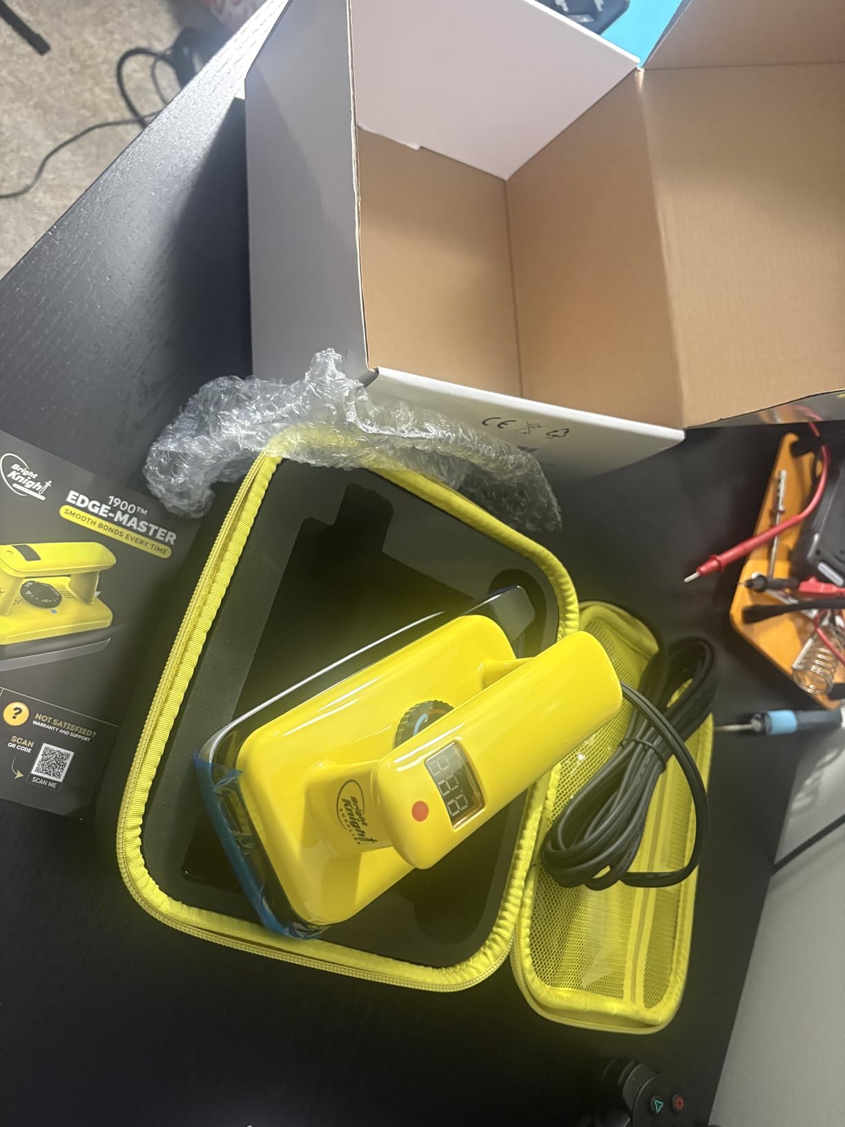 Edge Banding Iron and Woodworking Veneer Iron Tool - Handheld Edge Bander Machine with LCD Temperature Display, 2 Trimmers, Rubber Roller for Melamine & Plywood customer photo 1
