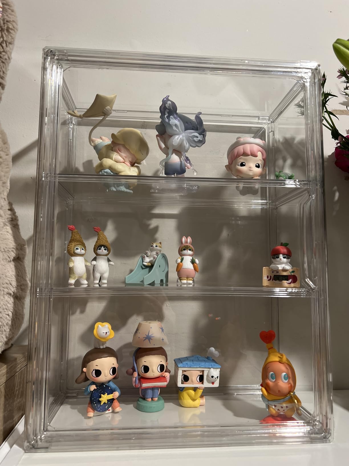 BOHOIDEE 6 Tiers Extra Large Clear Display Case for Figures, Acrylic Storage Organizers Box with Magnetic Door, Wall-Mounted Dustproof Showcase for Collectibles Action Figure customer photo 2