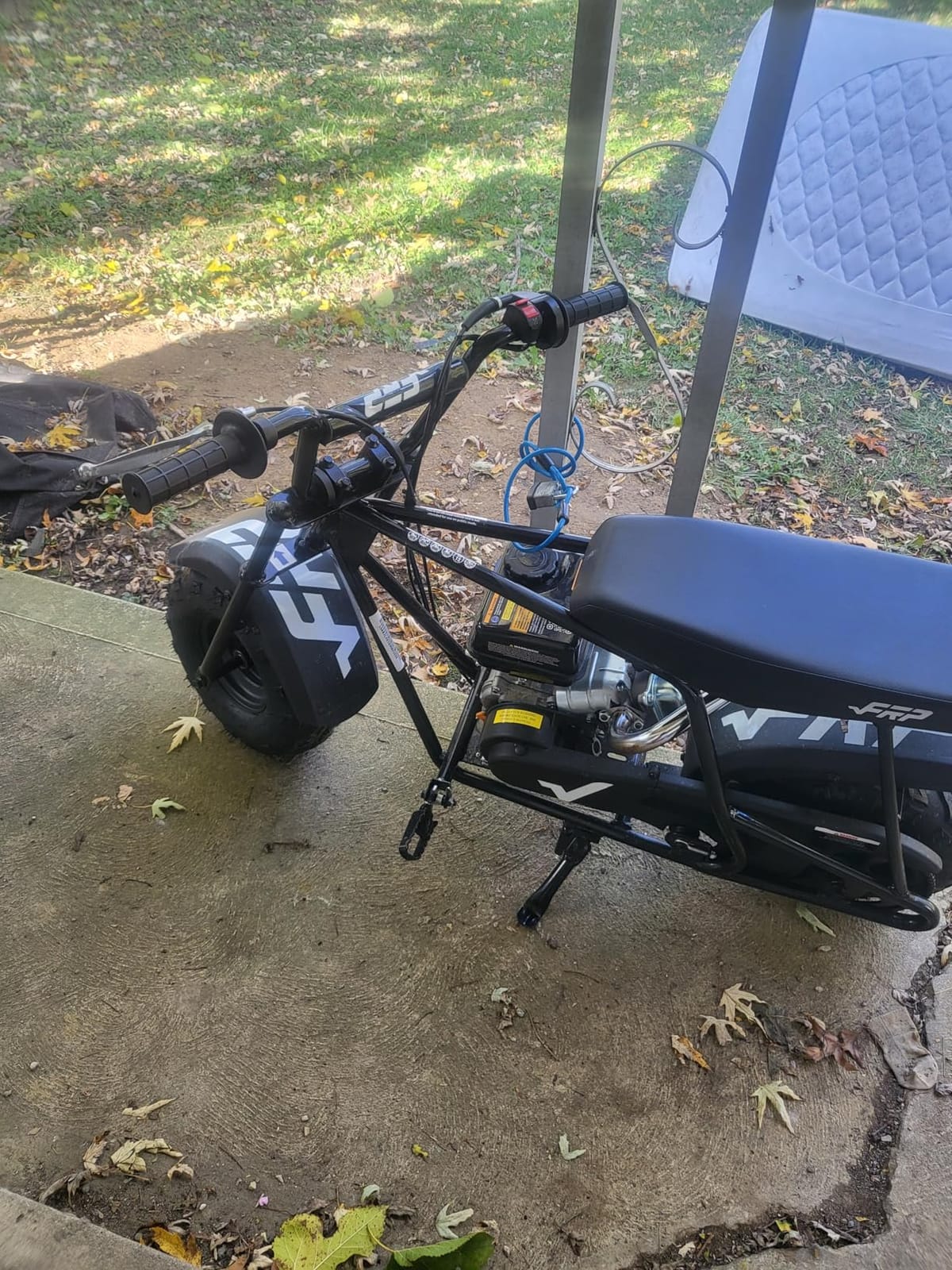 FRP GMB100 Basic Mini Bike 99cc 4-Stroke Off Road for Teens Adults 220 LBS | 3HP EPA-Approved Engine, Up To 28 Mph, Rear Disc Brake, 145/70-6 SUNF Tires, Pull-Start, 85% Assembled, Black customer photo 1