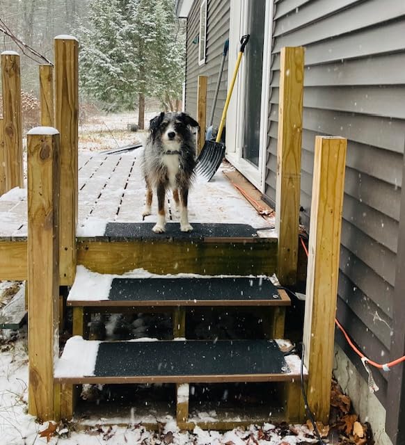 3 Pcs Heated Snow Melting Mats, 10x30 in No-Slip Rubber Heated Outdoor Mats | Snow and Ice Melting Mats for Winter Outdoor Stairs, Steps, Doorways, Walkways, Driveway, 2 in/h Melting Speed customer photo 2