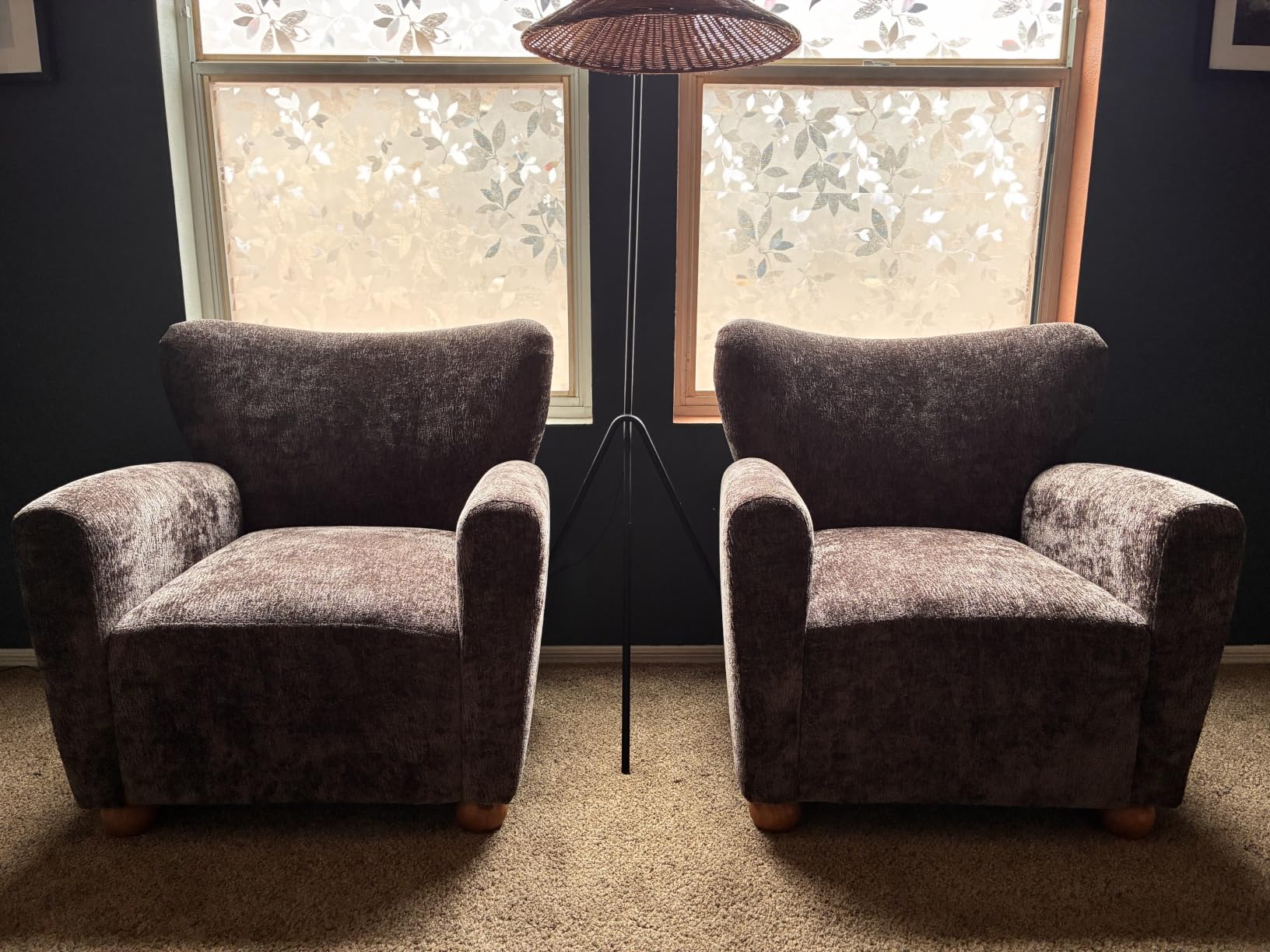 Christopher Knight Home Lindy Wingback Accent Chair, Upholstered Armchair with Rounded Wooden Legs, Curved Backrest Single Sofa, Soft Cushion Seating, Comfy Lounge Chair for Living Room, Light Brown customer photo 2