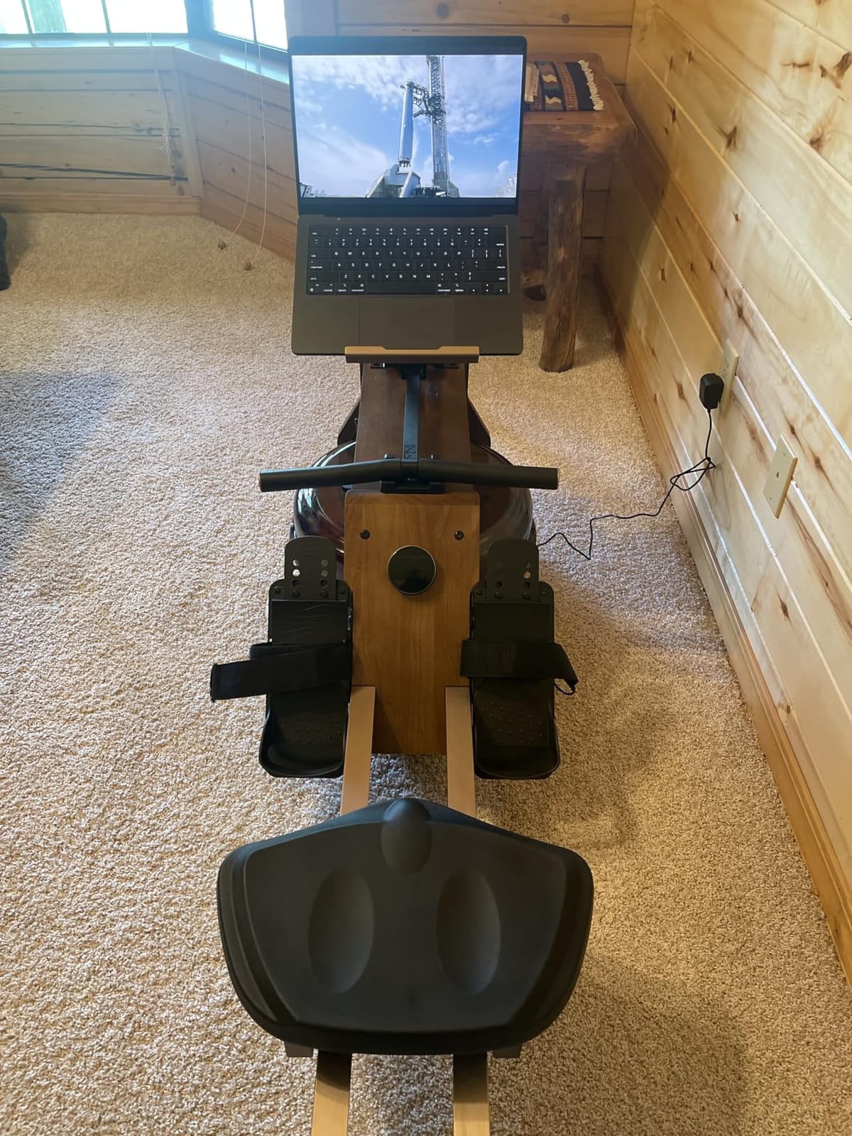 Water Rowing Machine for Home Use, WENOKER Wooden Foldable Rower Machine with Dedicated Monitor & Bluetooth APP, Large Water Tank & Comfortable Seat for Immersive Water Rower, 350LBS Weight Capacity customer photo 2