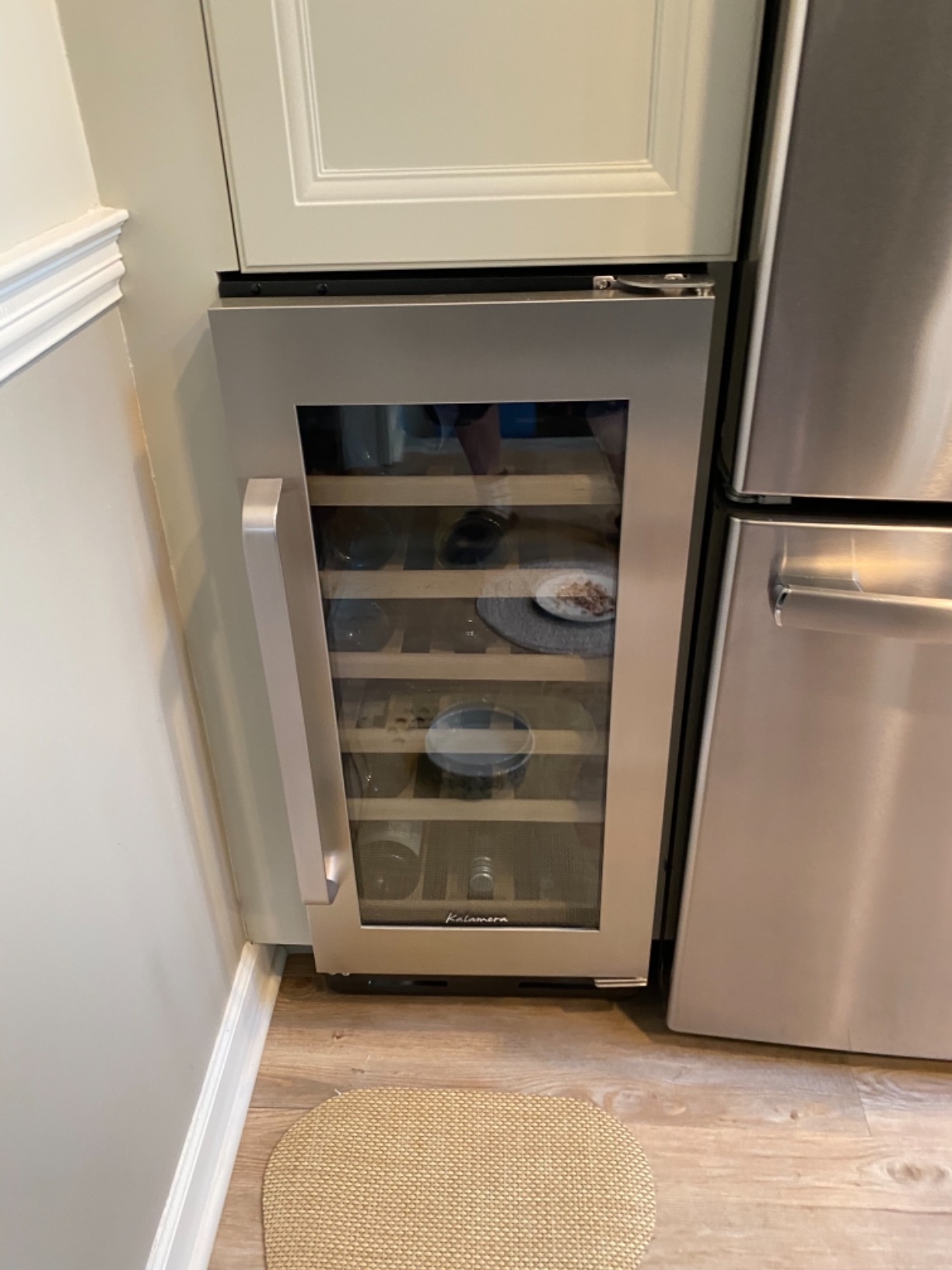 Kalamera Mini Fridge 24 Inch Undercounter Beverage and Wine Cooler | Built-in or Freestanding Beverage Refrigerator - 118 Cans & 15 Bottles Capacity with LED Light Glass Door customer photo 1