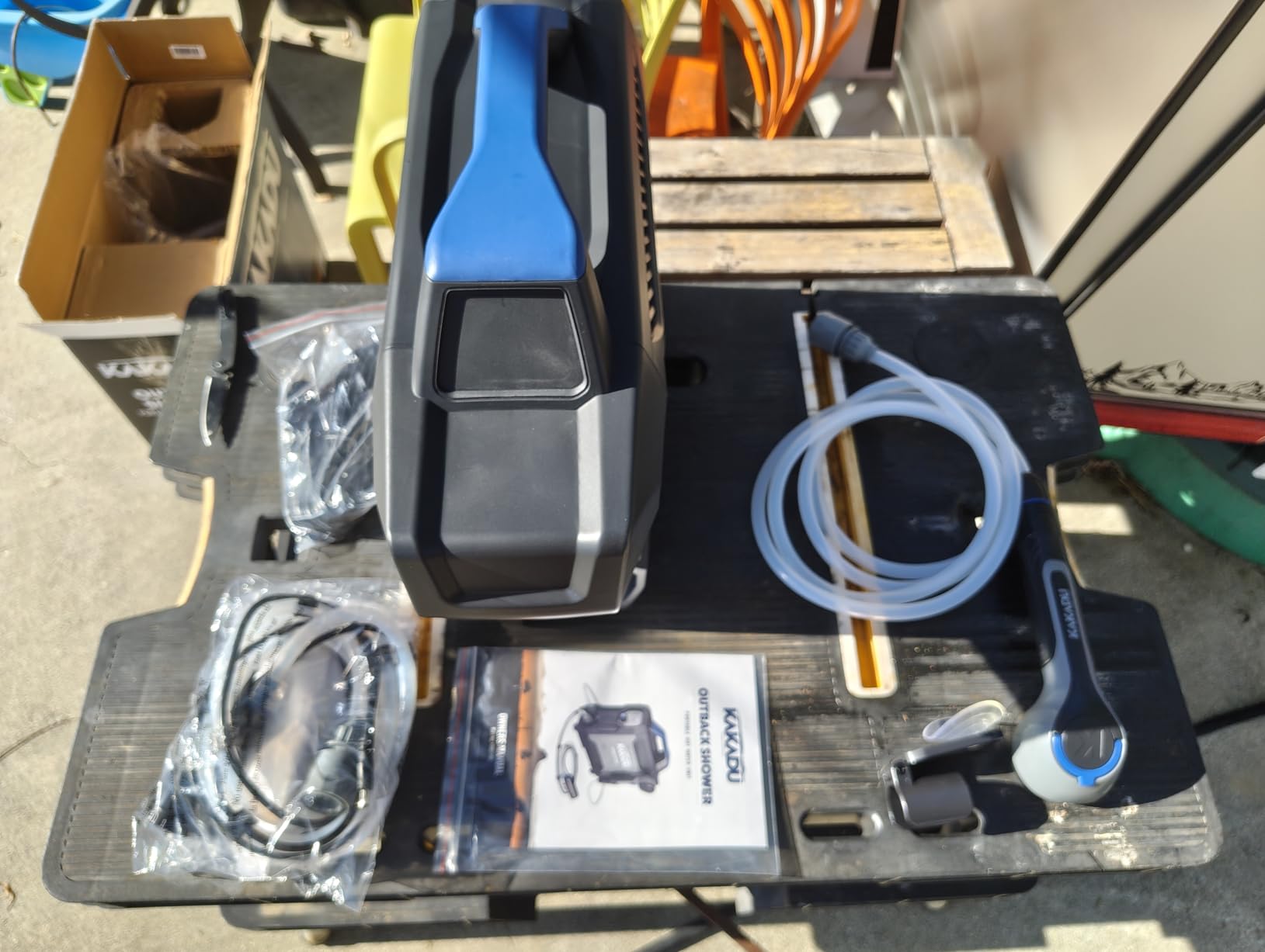 Kakadu Portable Camping Outback Shower, Instant Hot Water for Outdoor Use - Slimline Design, Rechargeable Lithium Battery, Adjustable Shower Head, Slim Pump, Digital Display customer photo 2
