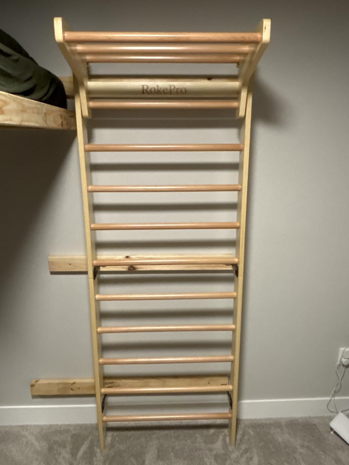 Multi-Function Gymnastics Swedish Ladder, Wall Mounted Wooden Gymnastics Bar, Indoor Home Gym for Kids & Adults customer photo 2
