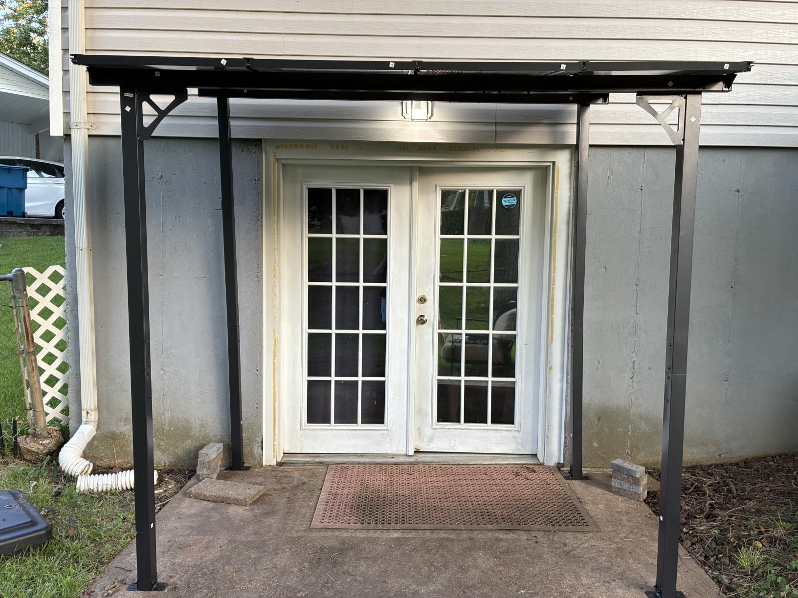 Aoxun 8'x 5' Premium Gazebo with Aluminum Top Frame & Polycarbonate Panel, Wall Mounted Gazebos Pergola, Outdoor Patio Lean to Gazebo, Awnings with Sloped Roof, for Backyard, Porch, Deck customer photo 1