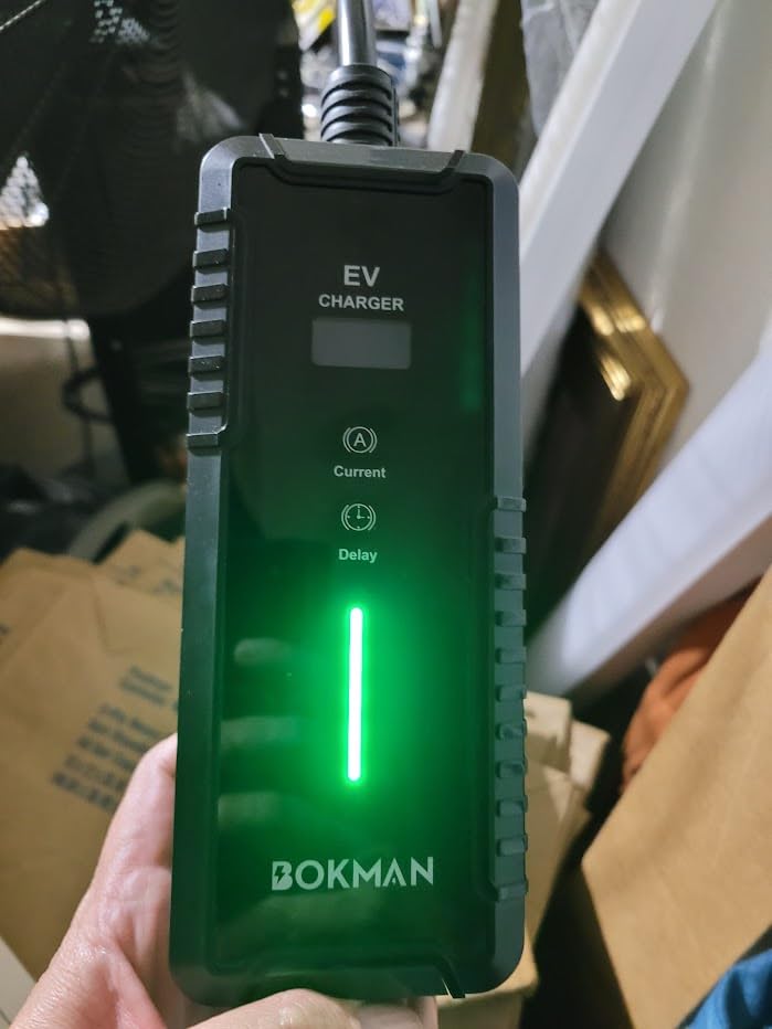 bokman Portable Level 1&2 EV Charger, 16A 20ft, NEMA 6-20P/5-15 Adapter | Dual 120V/240V, Adjustable 6-16A & 1-12H Delay timer, IP65, J1772 Connector customer photo 2