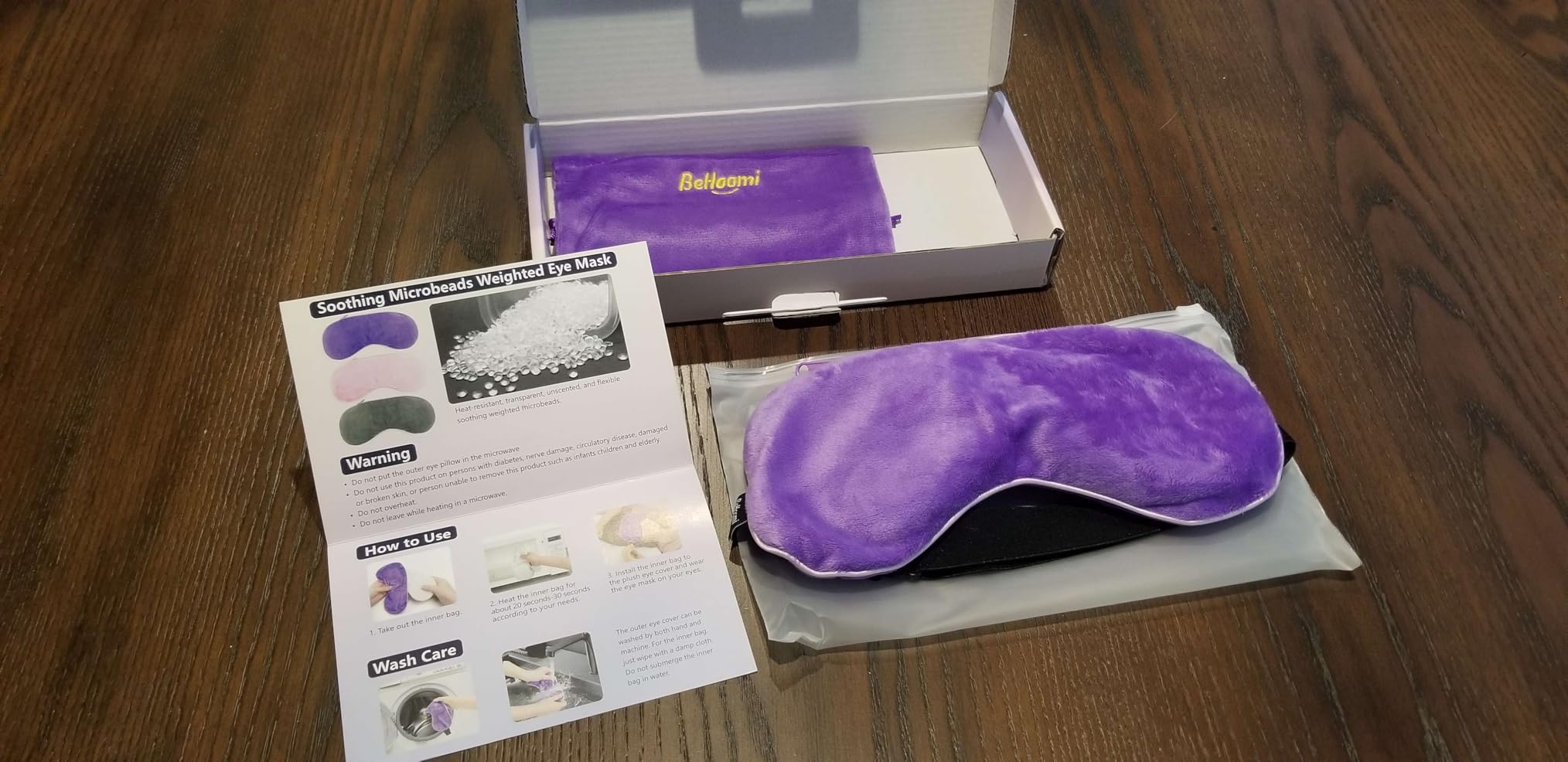BeHoomi Cooling & Heated Eye Mask, Weighted Eye Mask for Sleeping, Purple | Warm Compress for Eyes, Microwavable Reusable Hot & Cold Eye Mask for Dry Eyes, Sleep Mask for Home, Office, Gifts for Women customer photo 2