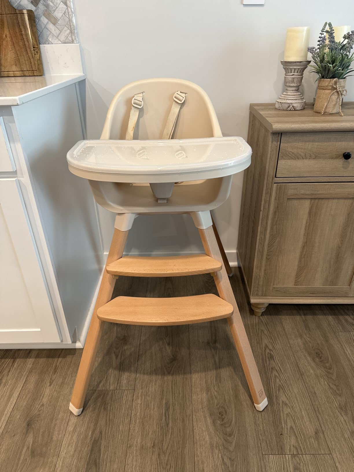 Delta Children - babyGap Otto 3-in-1 High Chair - High Chair Converts to Toddler Dinning Chair and Booster Seat - Dishwasher Safe Meal Tray - FSC-Certified Wood, Oatmeal customer photo 2