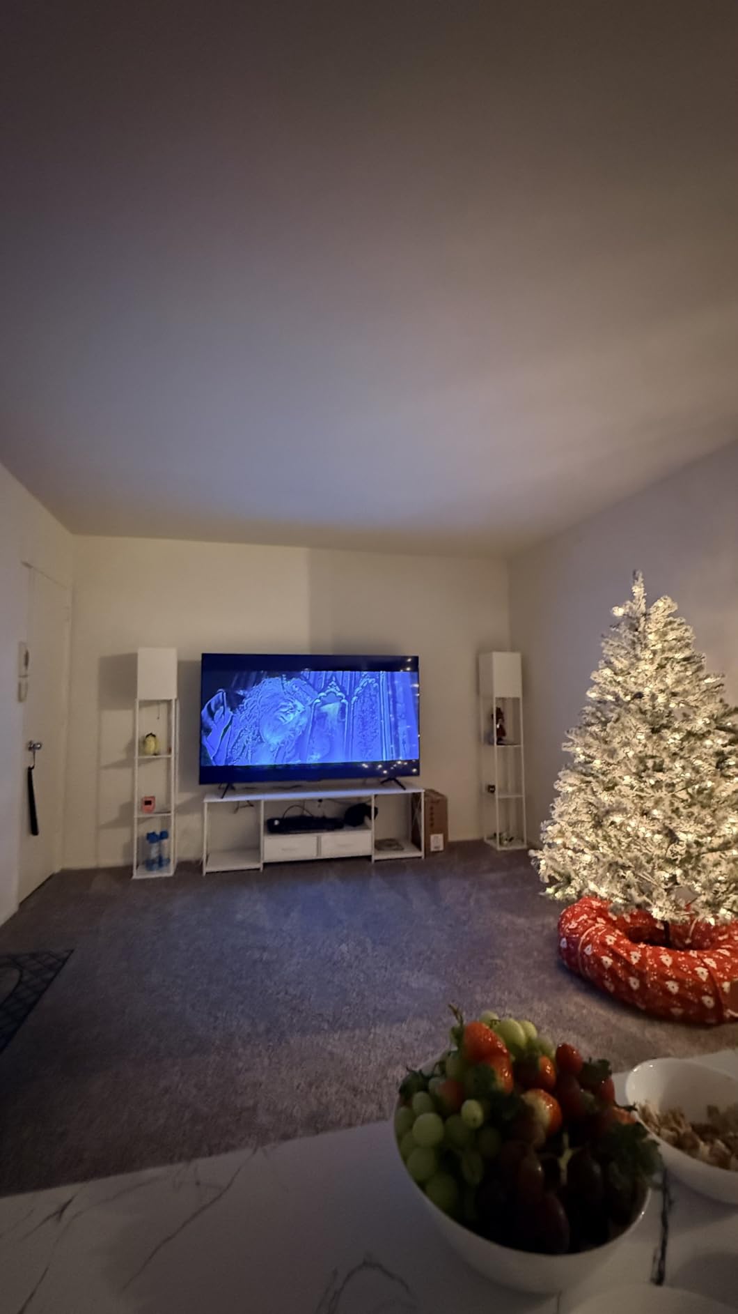 7.5ft Pre-Lit Slim Christmas Tree Douglas Fir | 186 PE & 610 PVC Branches, Metal Stand, 10 Color Modes, Holiday Decoration customer photo 1