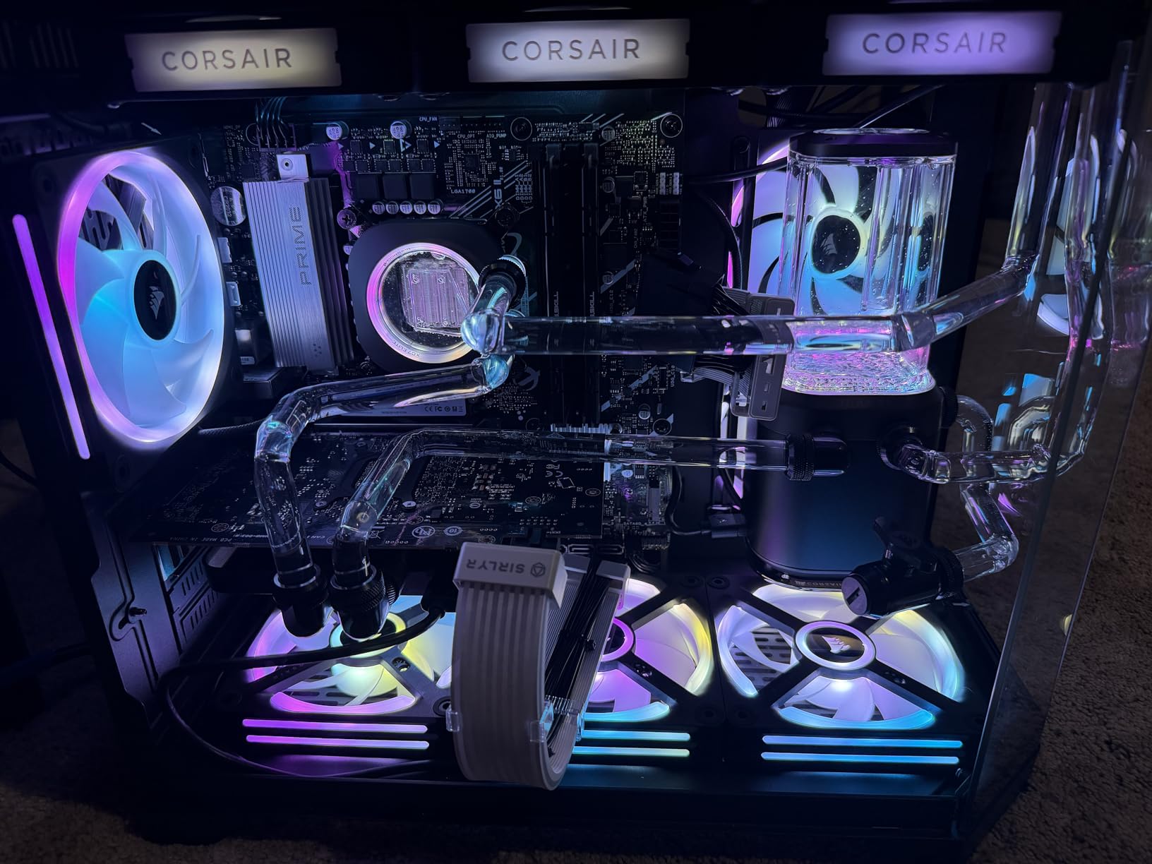 CORSAIR XH505i RX 360 RGB Custom Cooling Kit - XC7 CPU Water Block, XD6 Pump Reservoir, 3X RX120 RGB Fans, XR5 360mm Radiator, System Hub Included - White customer photo 1