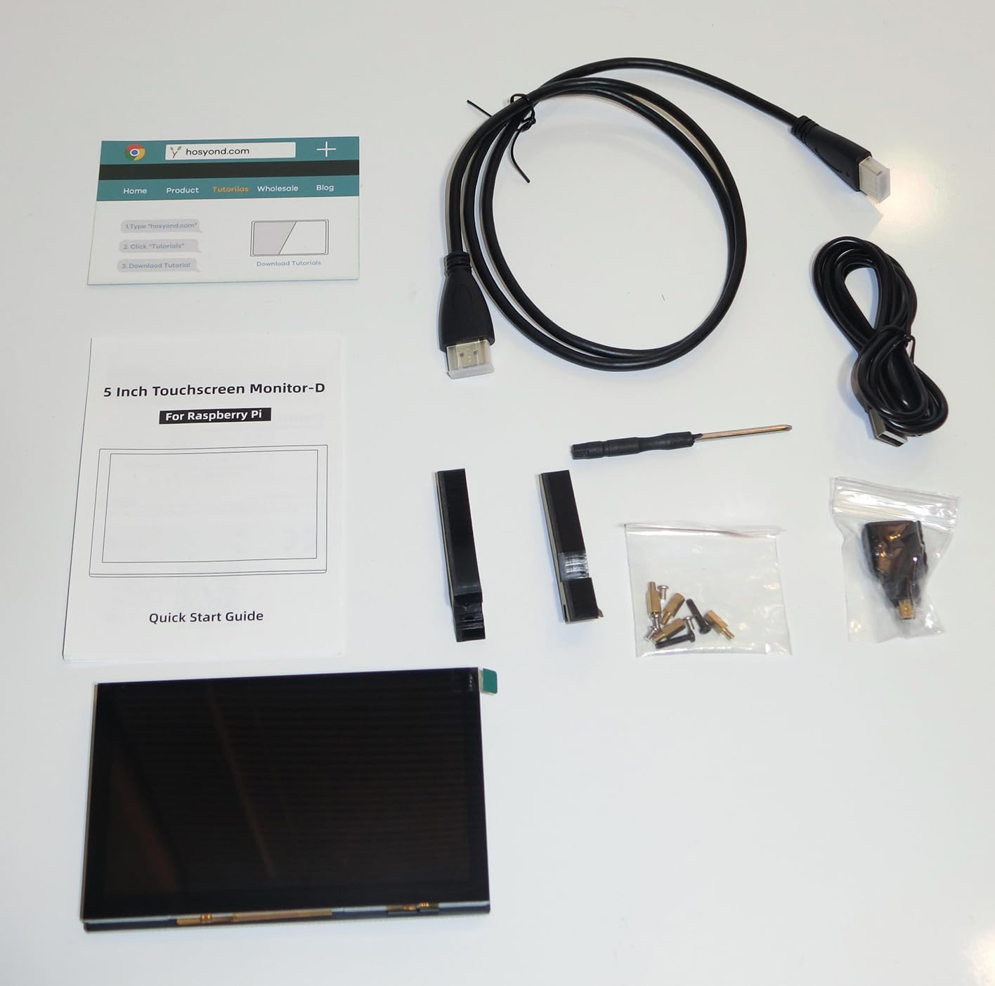 Hosyond 5 inches Touchscreen IPS LCD Display Panel 1024x600 HDMI Capacitive Screen for Raspberry Pi5/Pi4/Pi3/ZERO 2W, BB Black, Windows customer photo 2