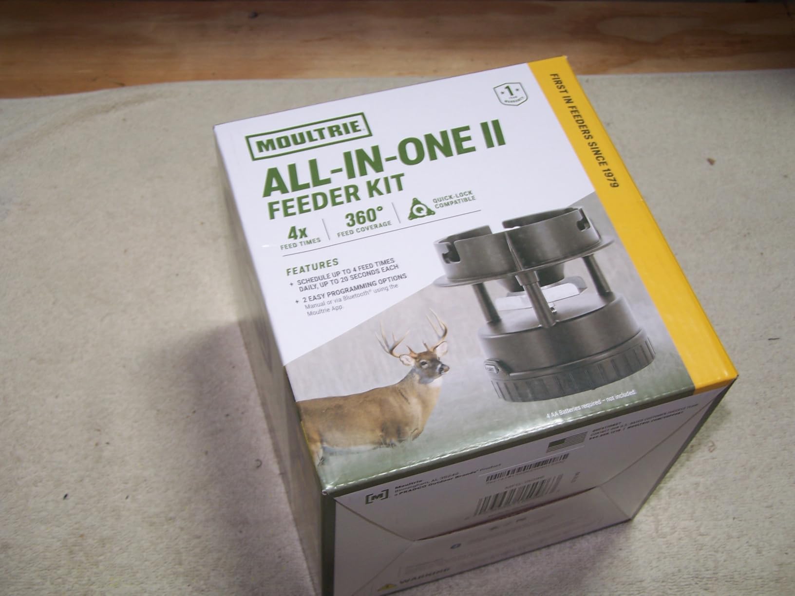 Moultrie All-in-One II Feeder Kit - Bluetooth App Control | pairs with Edge 3, full remote access, quick-lock mounting, includes motor and spreader customer photo 1