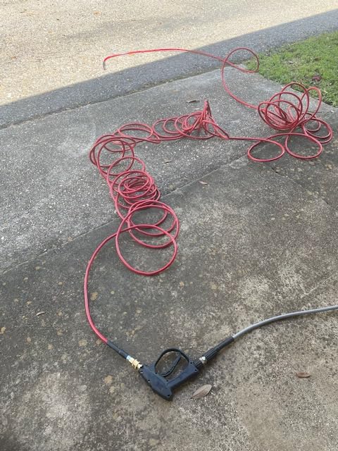 Sewer Jetter Kit for Pressure Washer 50 FT, Drain Cleaner Hose with Power Washer Gun, 1/4 Inch NPT Corner, Rotating and Button Nose Sewer Jetting Nozzle, Waterproof Tape, Pearl Corsage Pin, Spanner customer photo 1
