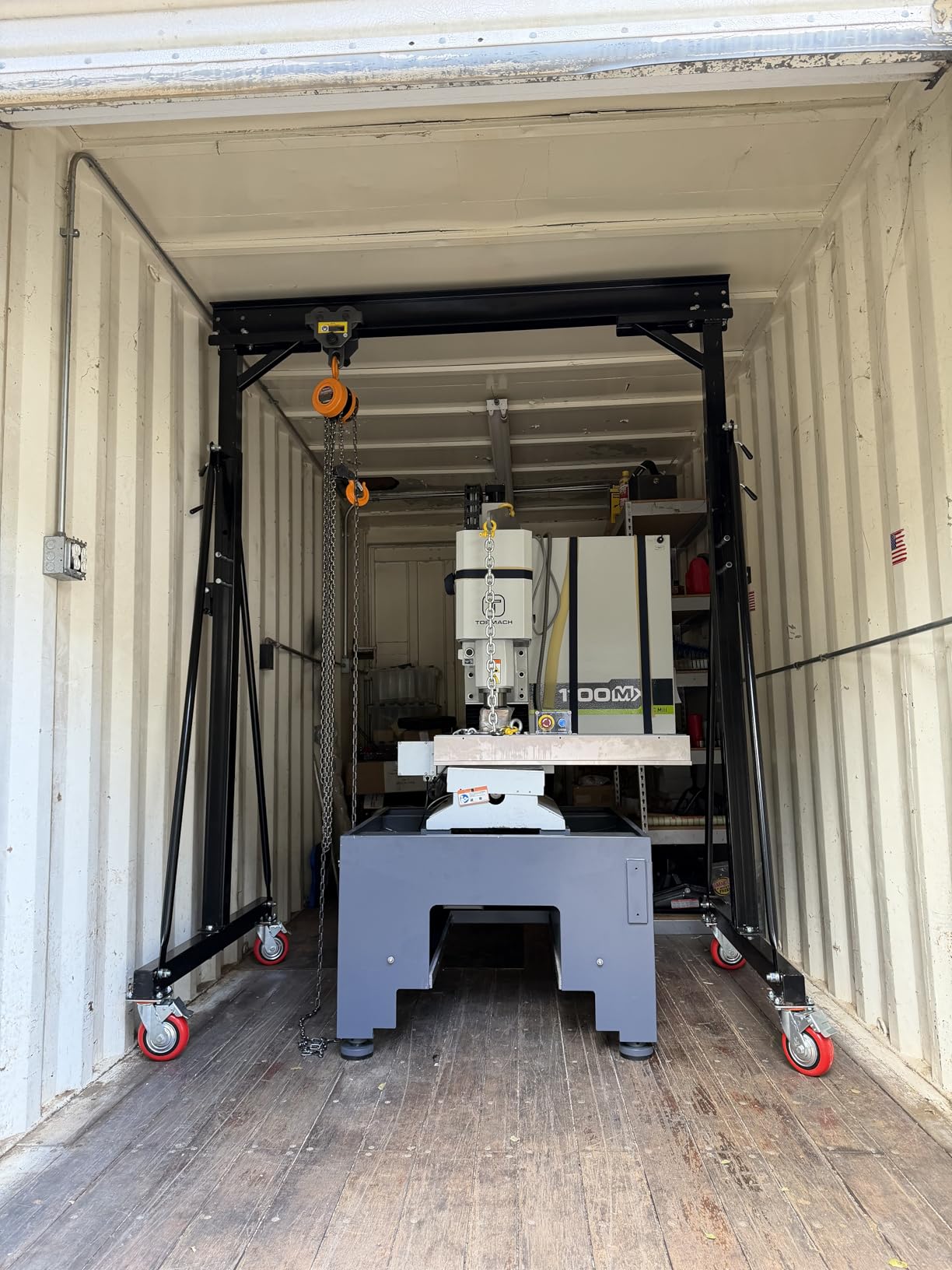 3 Ton Adjustable Gantry Crane, 2026 Upgraded 6600LBS Steel I-Beam Construction, Portable Design with 360° Locking Wheels, Gantry Crane Adjustable Height from 8.53-12.5ft for Workshop, Garage customer photo 2