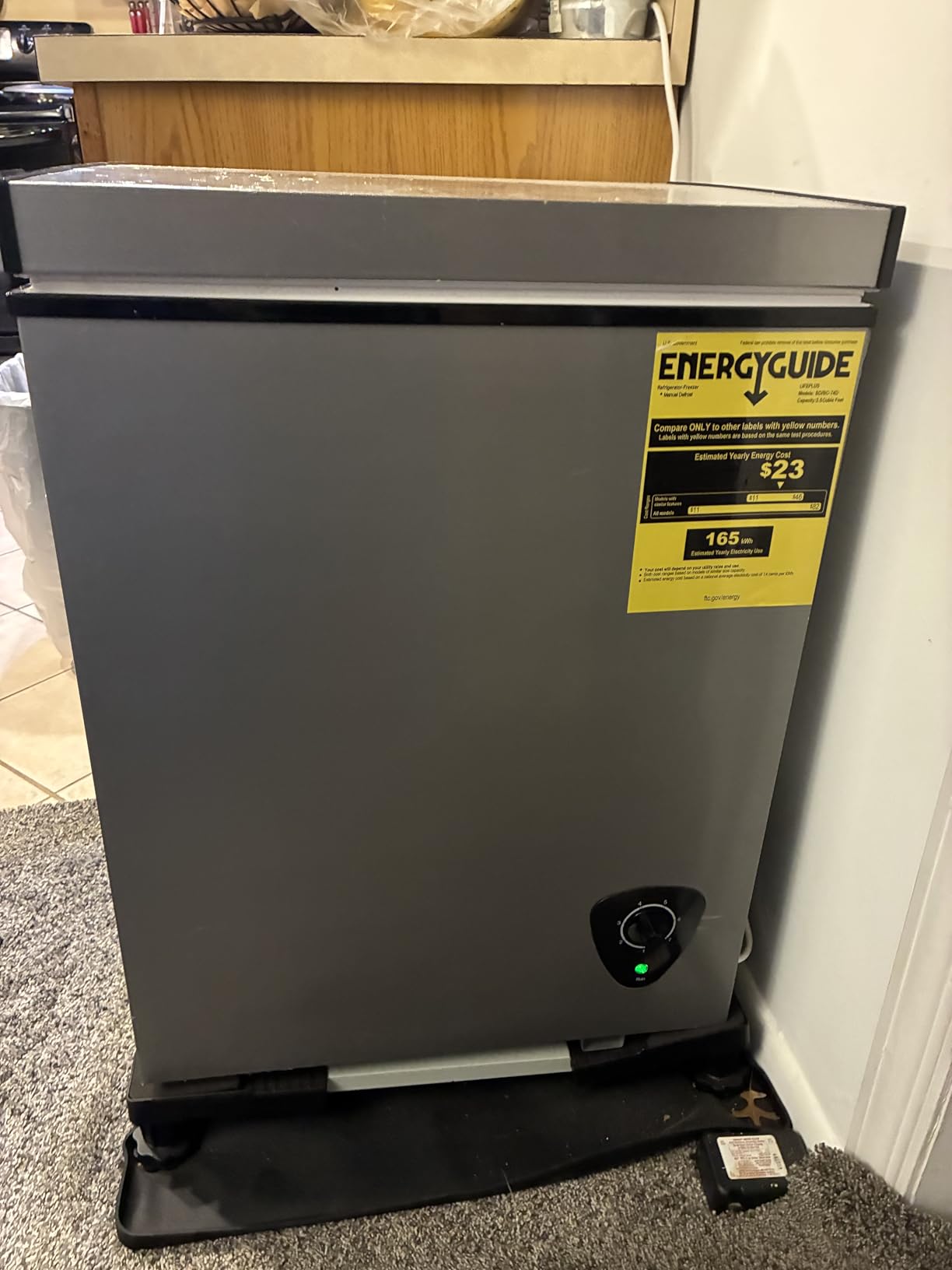 3.5 Cu.Ft Small Chest Freezer, Mini Deep Freezer with Removable Basket, Adjustable Temperature, Free Standing Top Open Door Energy Efficient Compact Freezer for Apartment, Home, Office, Garager, Gray customer photo 2