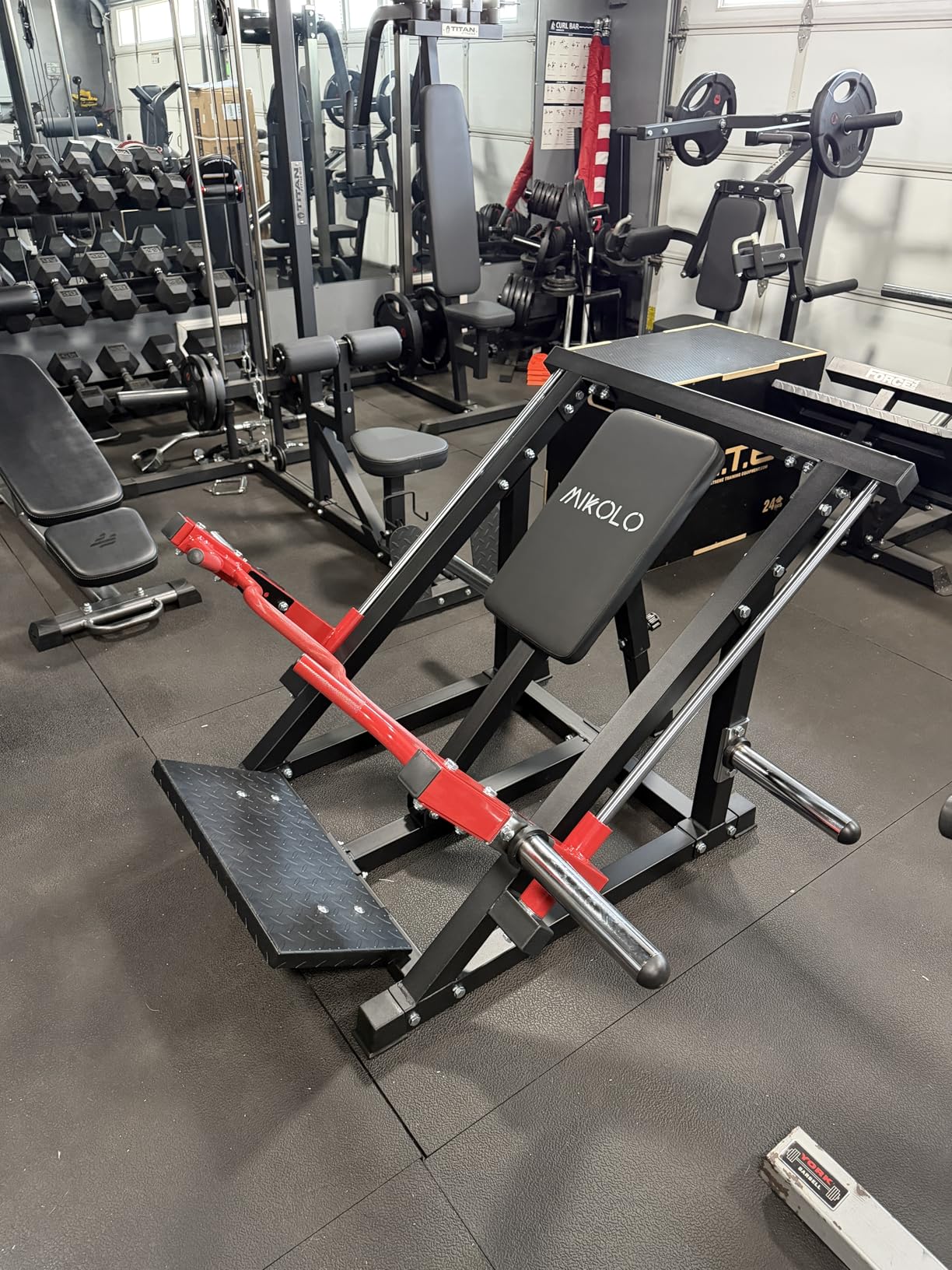 Mikolo Linear Row Machine, Rowing Machine for Home with Plate-Loaded Smith Row, Linear Bearing Back Workout Equipment for Home Gym customer photo 2