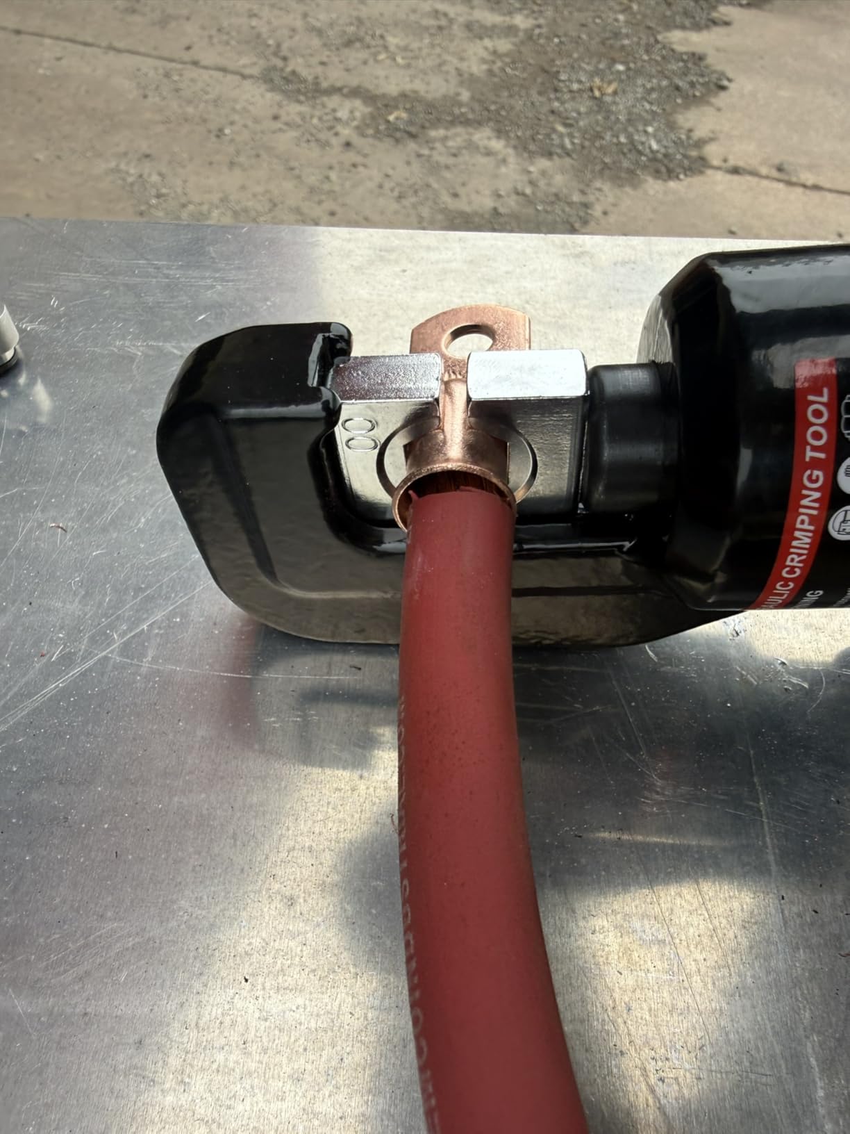 Hydraulic Crimping Tool, Battery Cable Crimper 12AWG-4/0AWG, 11 US Hex Dies, 10-Ton Hydraulic Crimper for Electrical Lugs, Copper & Aluminum Cable with Carrying Case (YQK-0000) customer photo 1