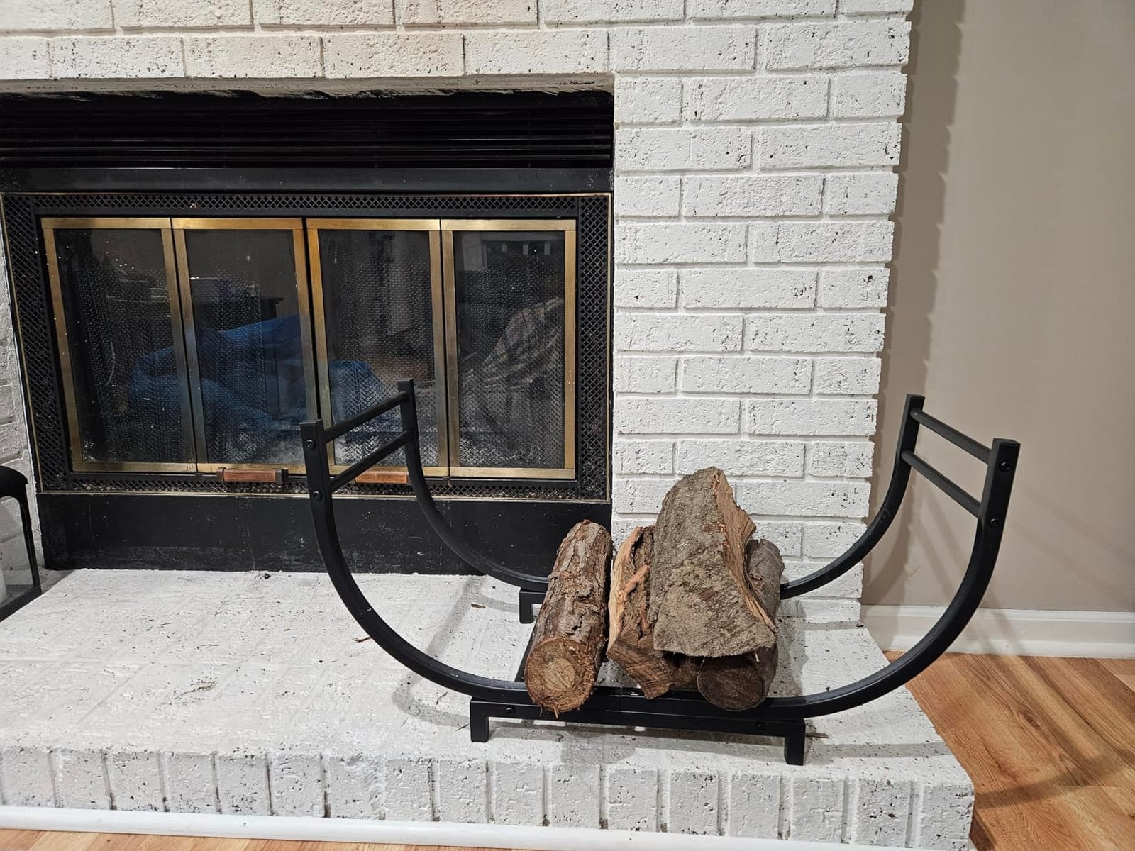 facka 40 Inch Firewood Rack Outdoor with Cover, Metal Wood Rack | Iron Fire Log Stacker Holder for Fireplace, Patio, Porch, Yard, Garden, Indoor Outdoor Wood Storage customer photo 2
