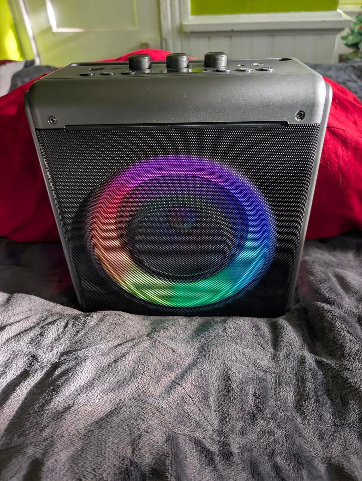 Karaoke Machine, 2 Wireless Rechargeable Microphones, 200W Speaker | Bluetooth 5.3, 20H playtime, LED lights, Portable, tablet holder and TWS for family karaoke, home parties and outdoor events customer photo 1