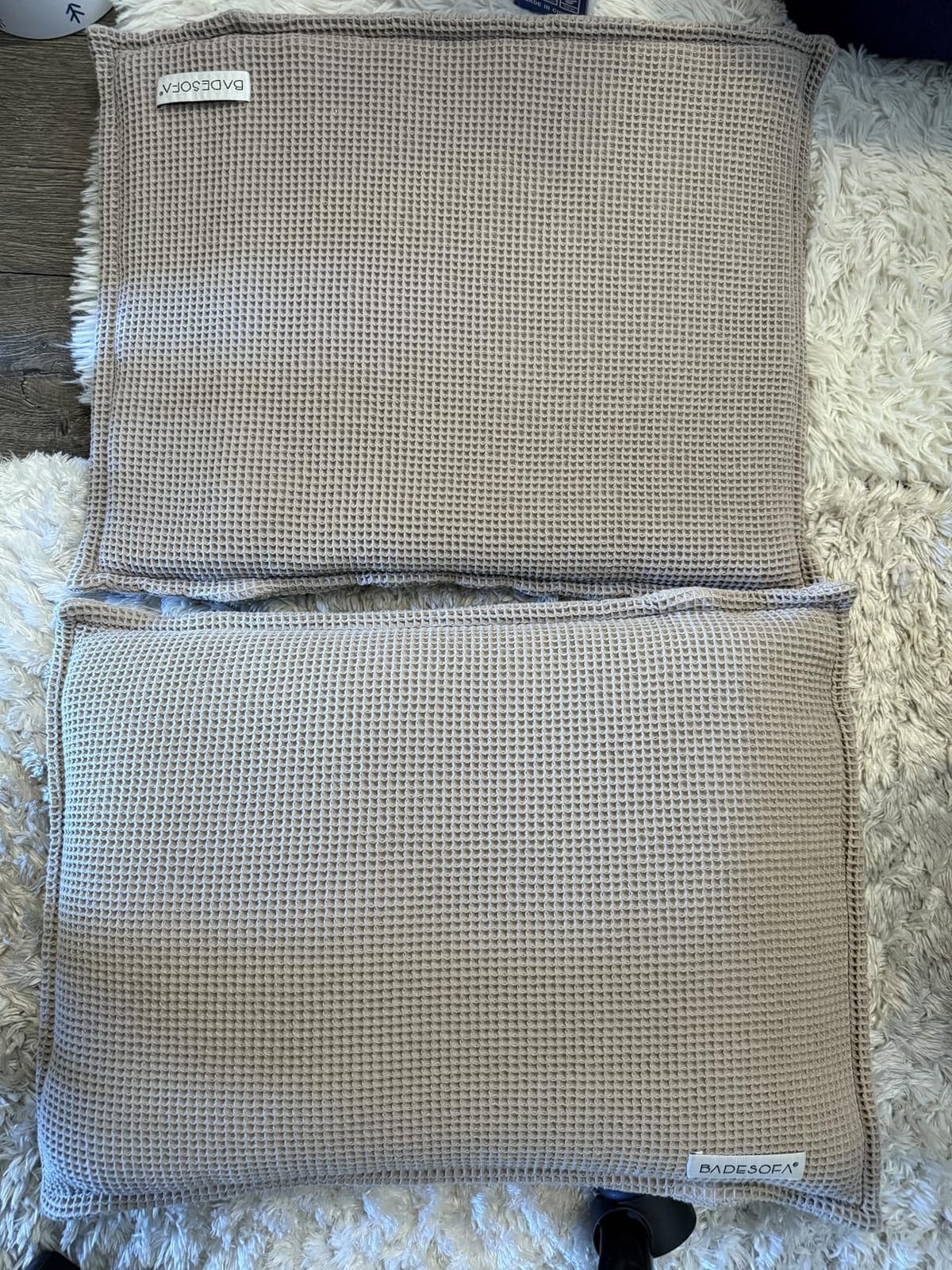 BADESOFA SAUNASOFA Luxury Sauna Mat & Pillow Set for Inside Sauna in Taupe | Premium 3 Seater Sauna Seat Cushion and Pillow Set for Indoor and Outdoor Infrared or Finnish Saunas customer photo 2
