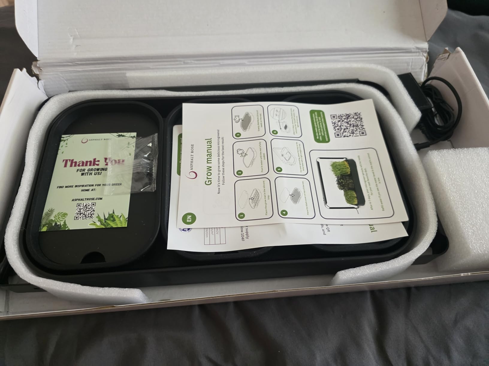 Microgreens Growing Kit Indoor, Micro Greens Indoor Herb Garden Kit with LED Light, 3 Microgreens Growing Trays, 6 Jute Mats - Indoor Grow Kit & Herb Growing Kit (No Seeds) customer photo 1
