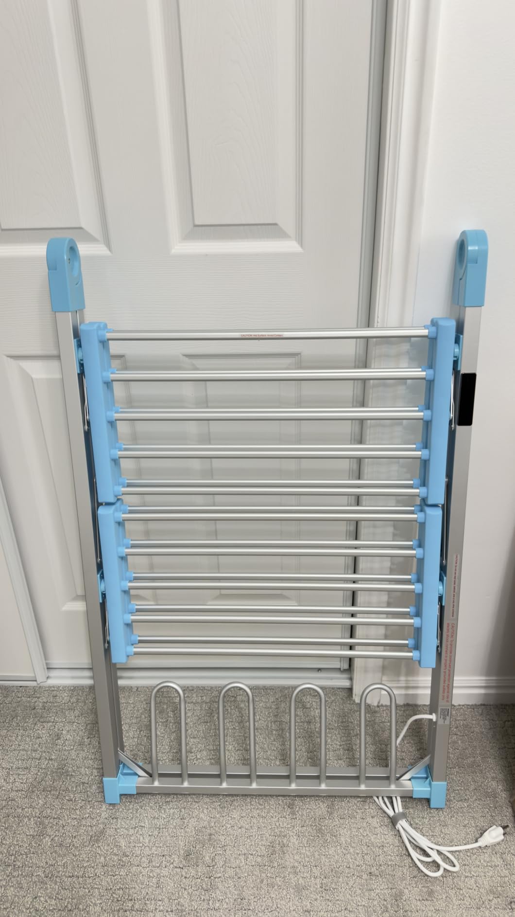 Heating Clothes Drying Rack Foldable Shoes Socks Silvery Gray | indoor clothes drying rack foldable dryer racks for laundry drying indoor clothing racks for drying clothes horse customer photo 1