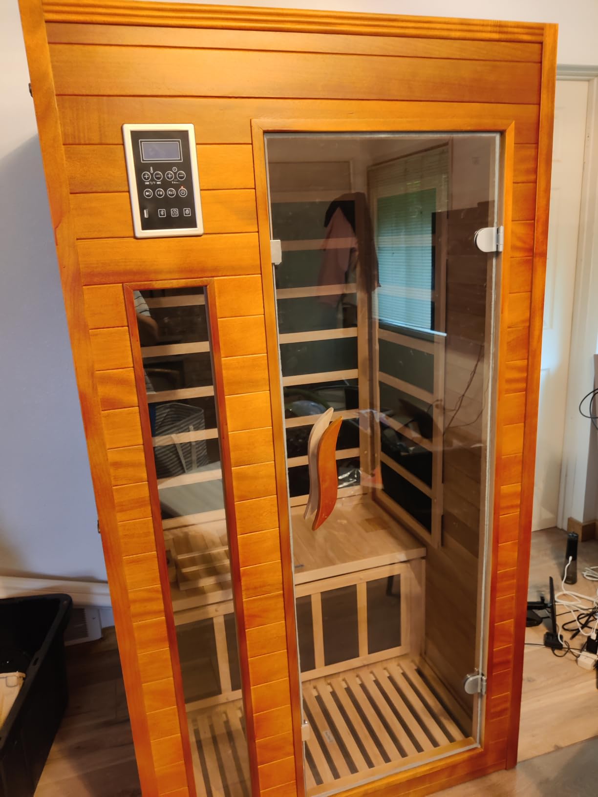 X-Vcak 1-2 Person Infrared Sauna, Dry Heat Sauna with Red Light Therapy, Bluetooth, Radio, 7-Color Therapy Light for Home, Indoor, Gym, Wellness Center customer photo 1