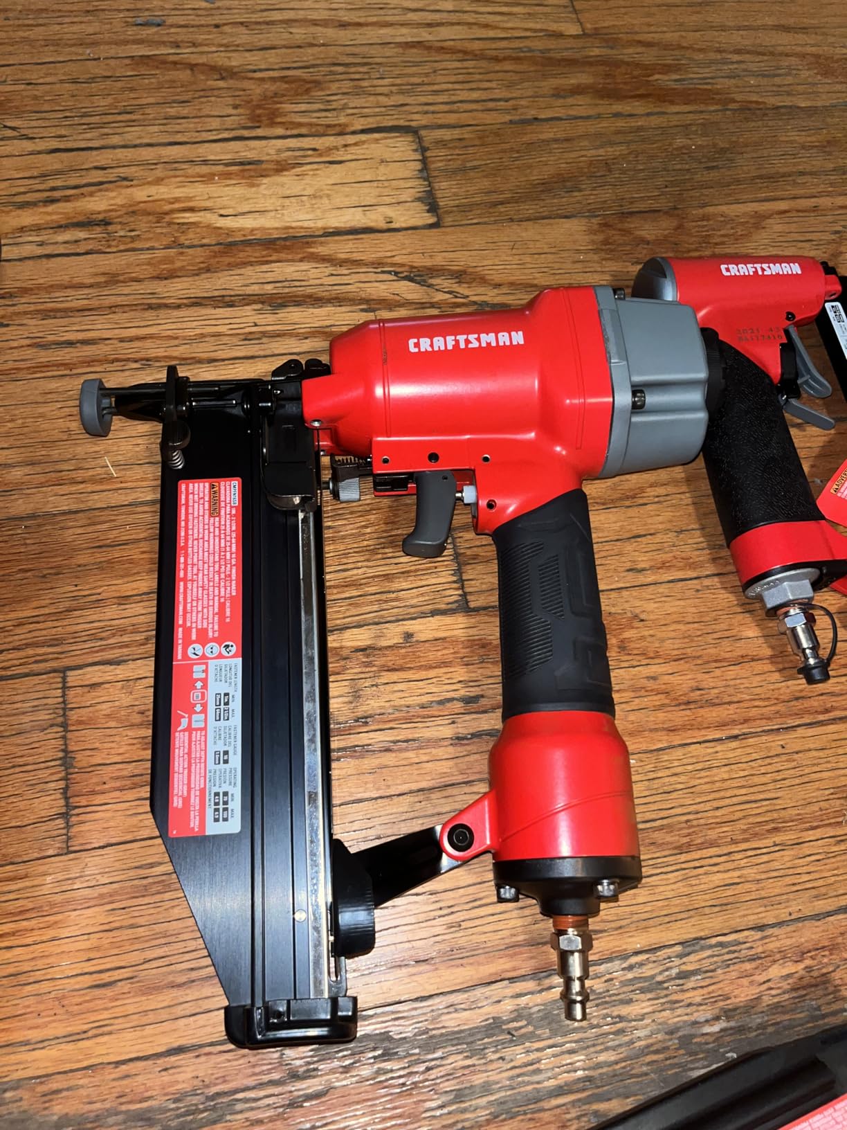 Craftsman 6Gal Pancake Air Compressor 4-Tool Combo Kit, Oil-Free, 150 PSI | 6 Gallon Portable Air Compressor, Includes 16GA Finish, 18GA Brad, 23GA Pin Nailers And 25-Ft Air Hose, 2.6 SCFM @ 90 PSI customer photo 1
