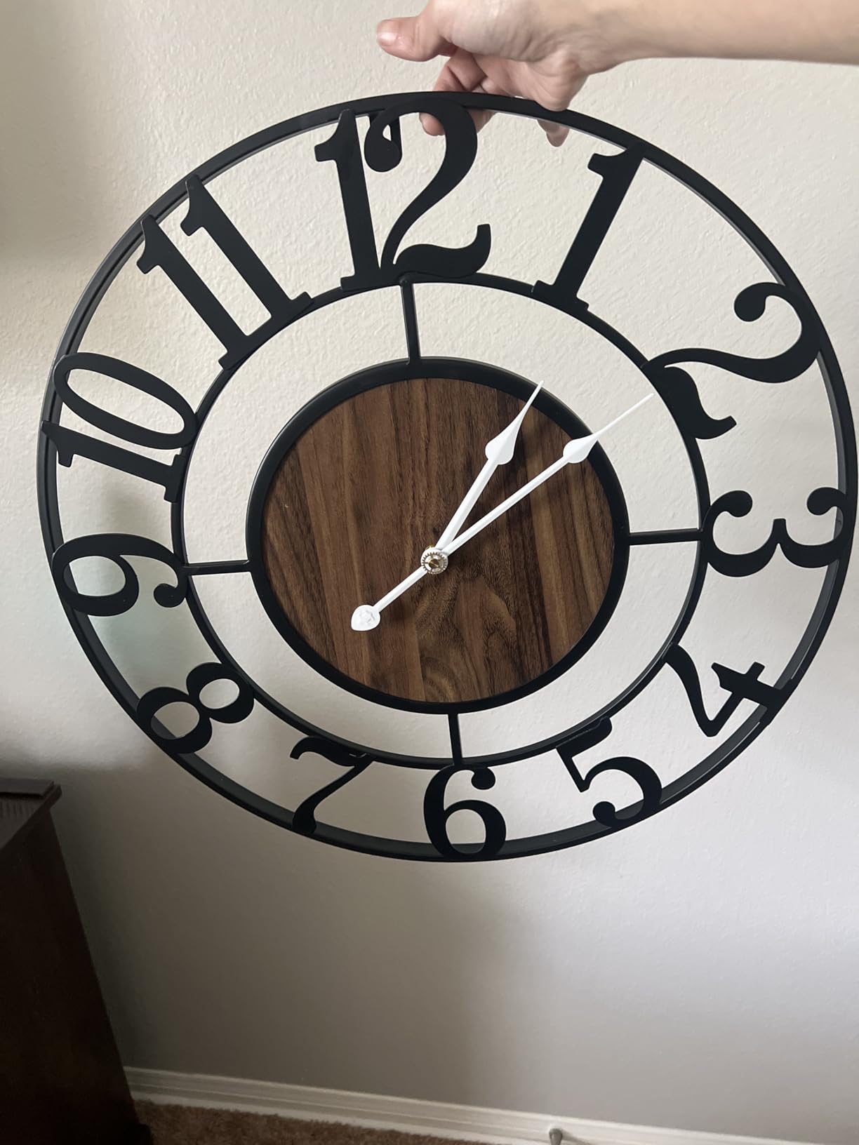 Large Metal Wall Clock, 30 Inch Retro Decorative Silent, Non Ticking, Battery Operated Modern Big Wood Wall Clock for Living Room, Farmhouse, Bedroom, Fireplace, Kitchen, Office, Home Decor customer photo 1