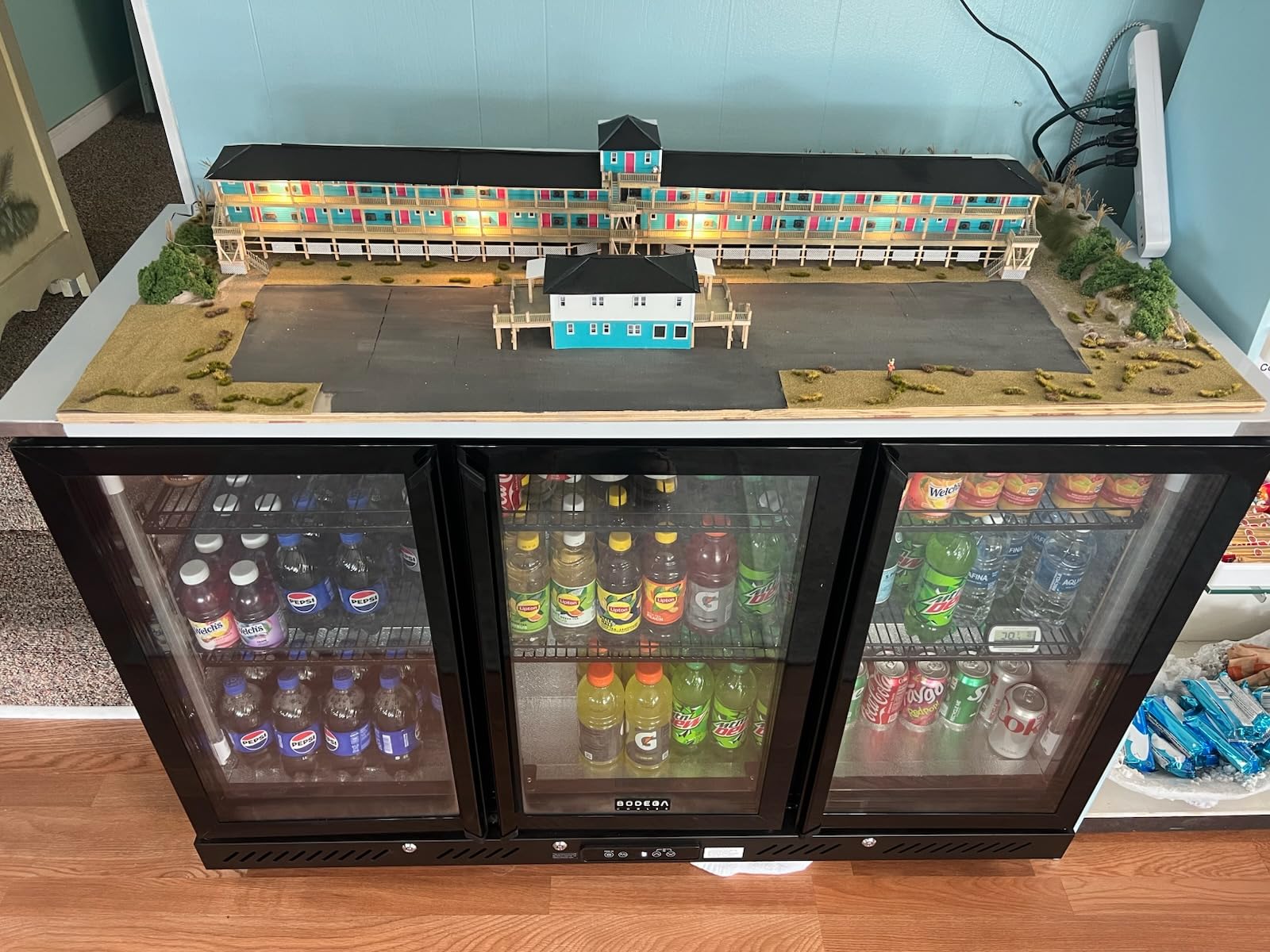 BODEGA BODEGACOOLER Commercial Bar Cooler With 3 Glass Doors, 11.4 Cu.Ft Under Counter Beverage Refrigerator, Back Bar Refrigerator, Commercial Display Drink Fridge, LED Lighting Beer Wine Soda Drinks customer photo 2