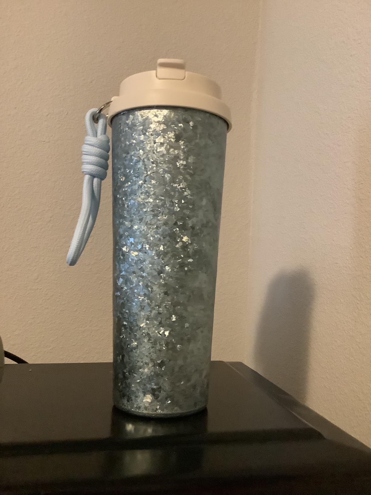 Titanium Travel Coffee Mug 25oz (750mL), Ultra-Light Vacuum Insulated Tumbler with Flip Lid & Carry Strap, Leak-Resistant, Sky Blue customer photo 1