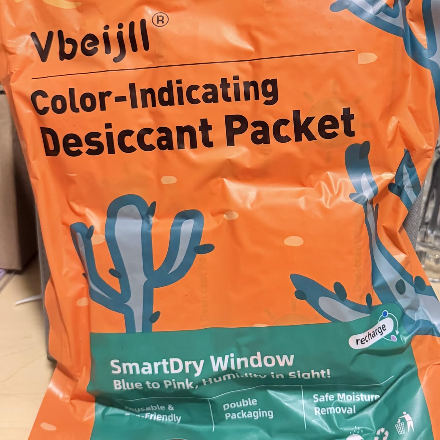 500 Gram (2 Pack) Color-Indicating Desiccant Packs for Storage | Rechargeable Silica Gel Packets, Dehumidifier for Cars, Gun Safe, 3D Filaments, Safe, Electronics customer photo 2
