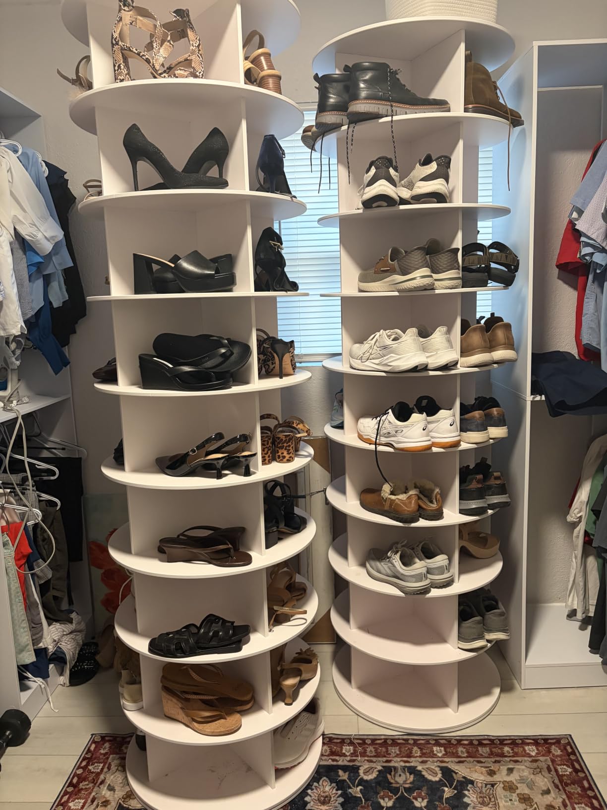 Closet Organizer System of 4 Sets with 3 Drawers, 9 Hanging Rods & 8 Shelves, 157