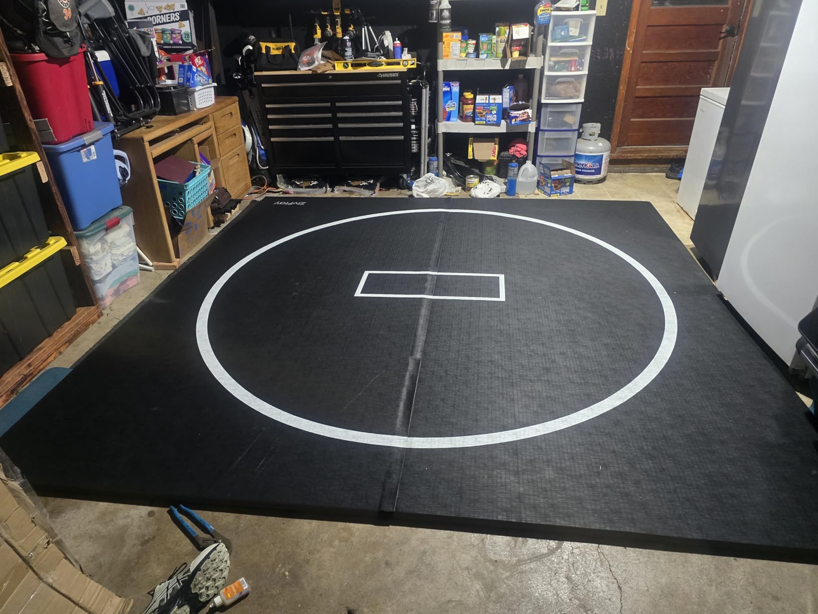 Wrestling Mat for Home 10x10 Feet MMA Mat for BJJ Jiu Jitsu Judo Grappling | Waterproof Top Antislip Bottom 3cm Thick Foam Protection Odor Control Foldable Rollable Practice Mat customer photo 1