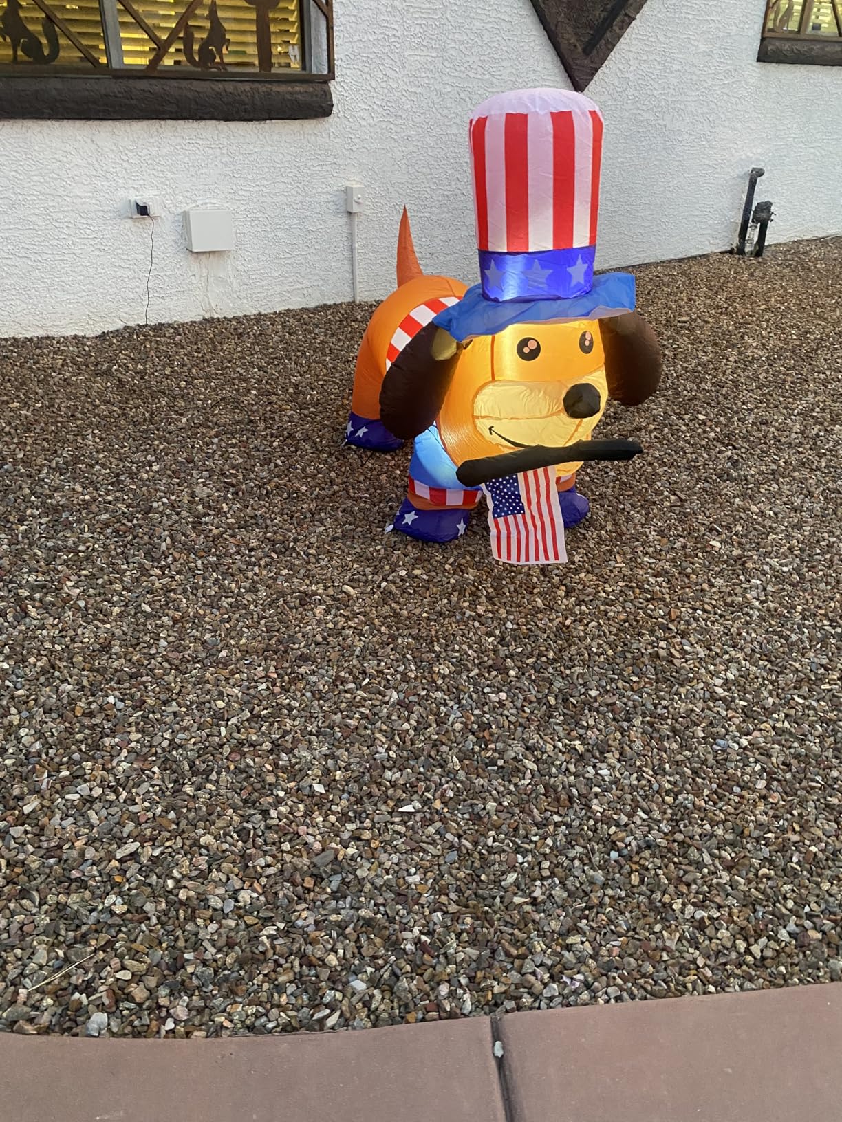 5 FT Independence Day 4th of July Inflatables Dog Bite the Flag Outdoor Decorations Blow Up Yard with Built-in LEDs for Indoor Party Garden Lawn Decor customer photo 2