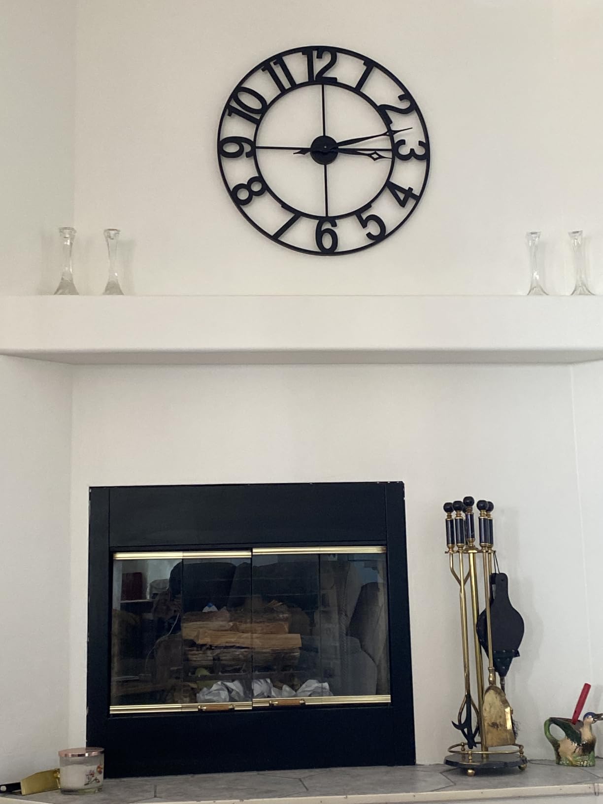 CLXEAST Oversized 30 Inch Wall Clock for Living Room, Arabic Numeral | Battery Operated, Black Metal Wall Clock for Dining Room, Entryway, Home Office & Fireplace Decor customer photo 2