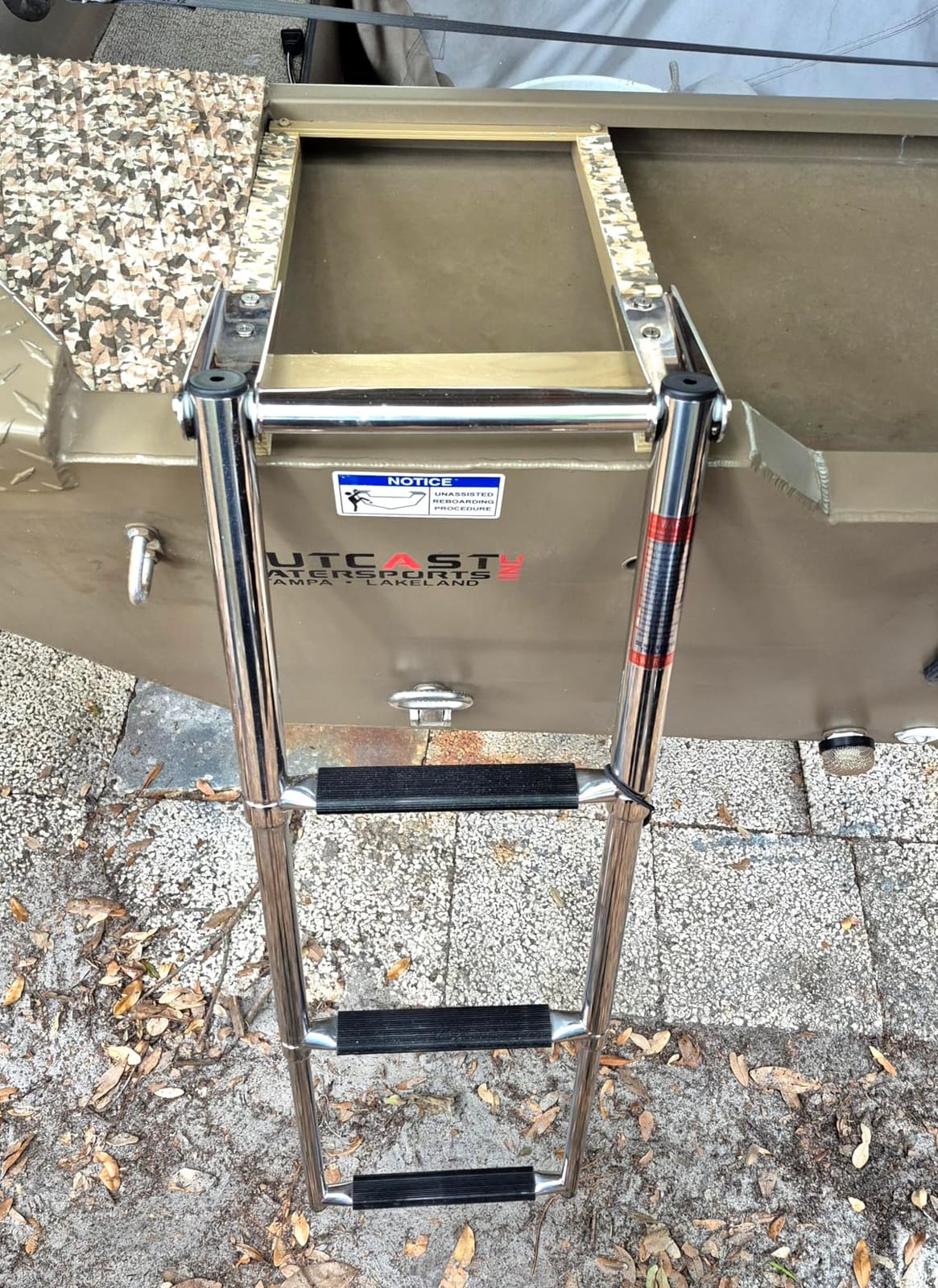 Boat Ladder, Stainless Steel Telescoping Folding Heavy Duty Pontoon Swim Boarding Ladder for Outboards, Yacht, Marine Fishing Boat customer photo 1