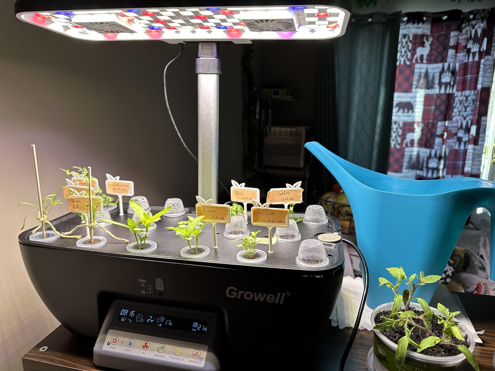 Growell 17 Pods Hydroponics Growing System Kit, Indoor Garden with 2 Fans | for Airflow & Anti-Mold, LED Grow Light, Smart Water Cycle, Auto Timer, 10L Large Water Tank, Indoor Gardening Gift, White customer photo 1